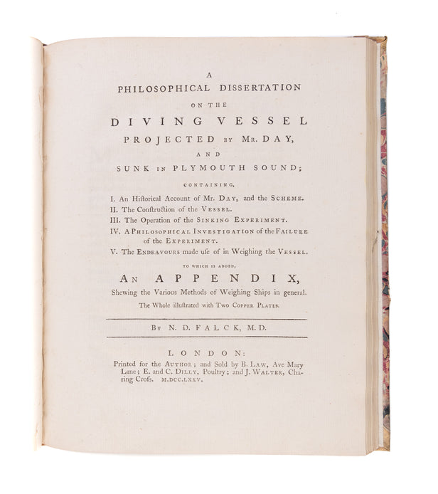 A Philosophical Dissertation on the Diving Vessel Projected by Mr. Day, and Sunk in Plymouth Sound;