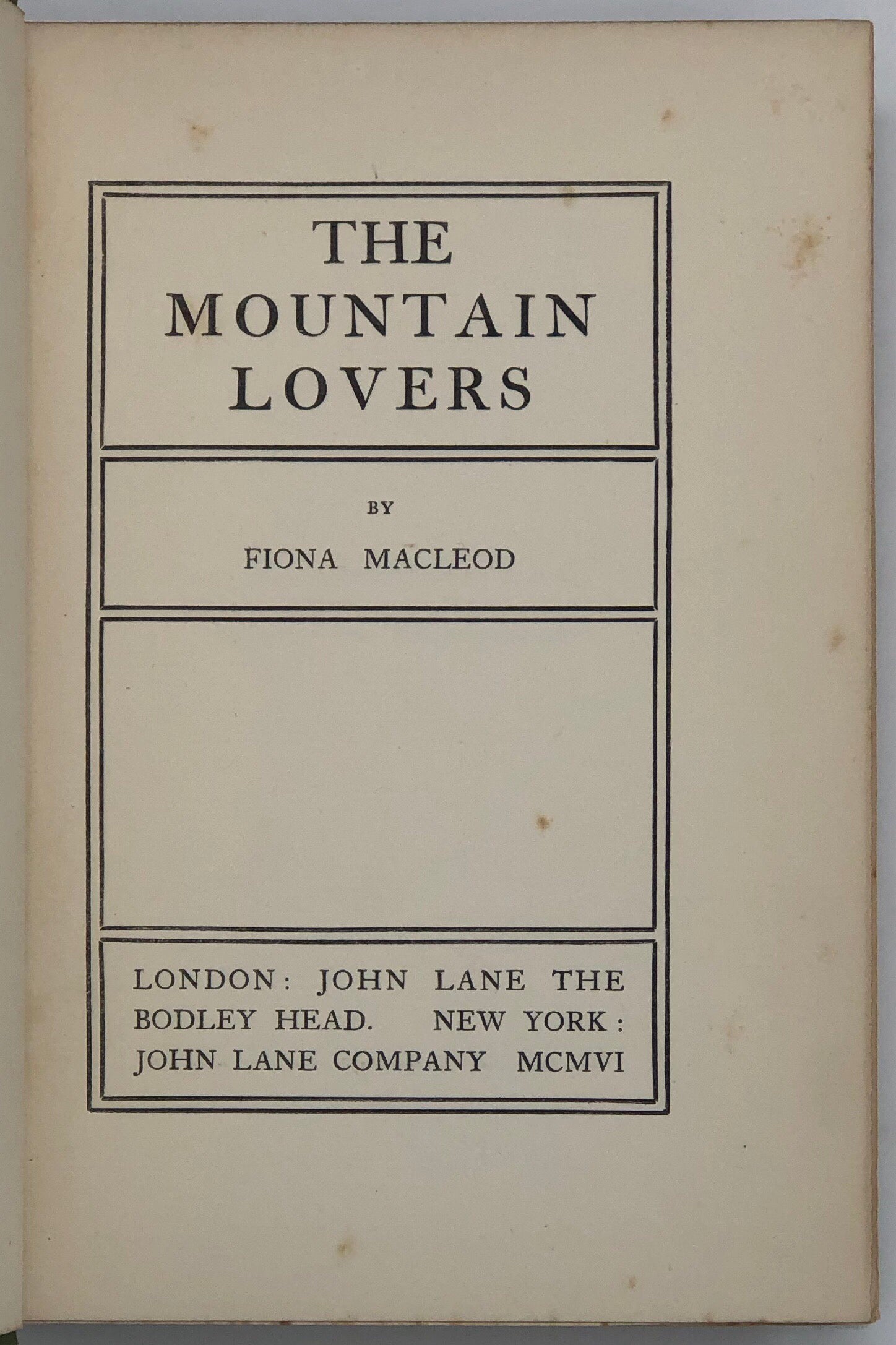 The Mountain Lovers.
