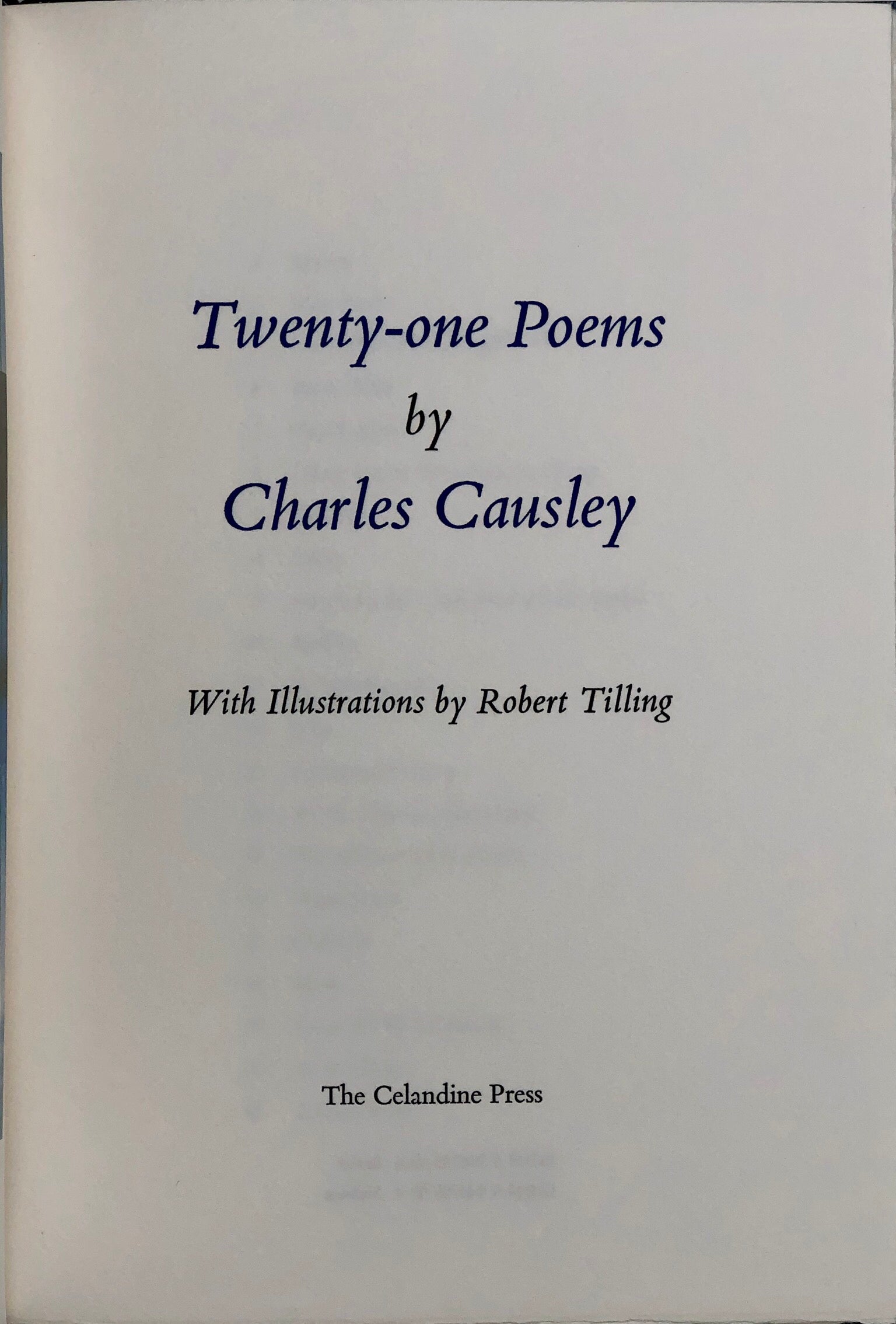 Twenty-One Poems. With Illustrations By Robert Tilling.