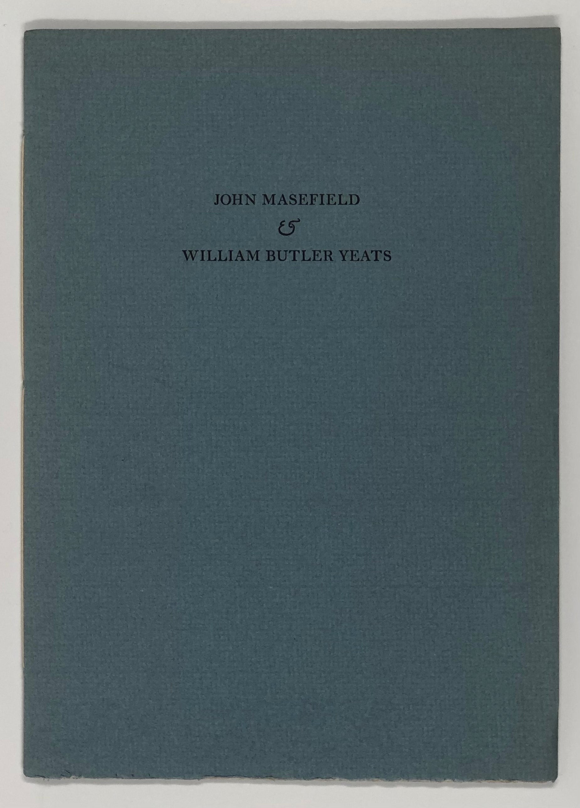 Words Spoken at the Music Room Boar's Hill in the afternoon of November 5th, 1939 at a Festival designed in the honour of Wiliam Butler Yeats, Poet.