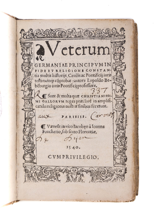 Veterum Germaniae principum. 
Paris, Jean Foucher, 1540.