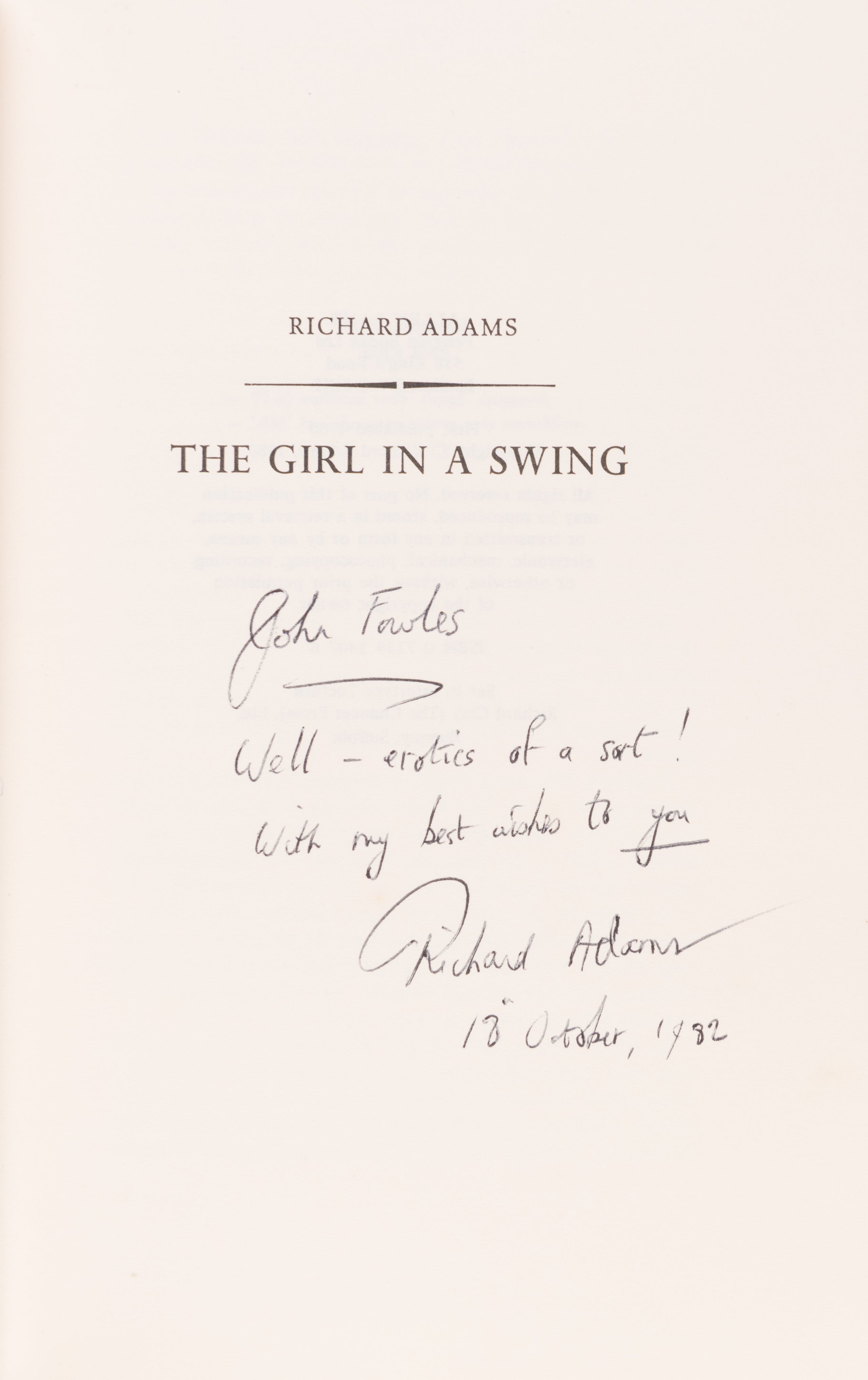 The Girl In A Swing