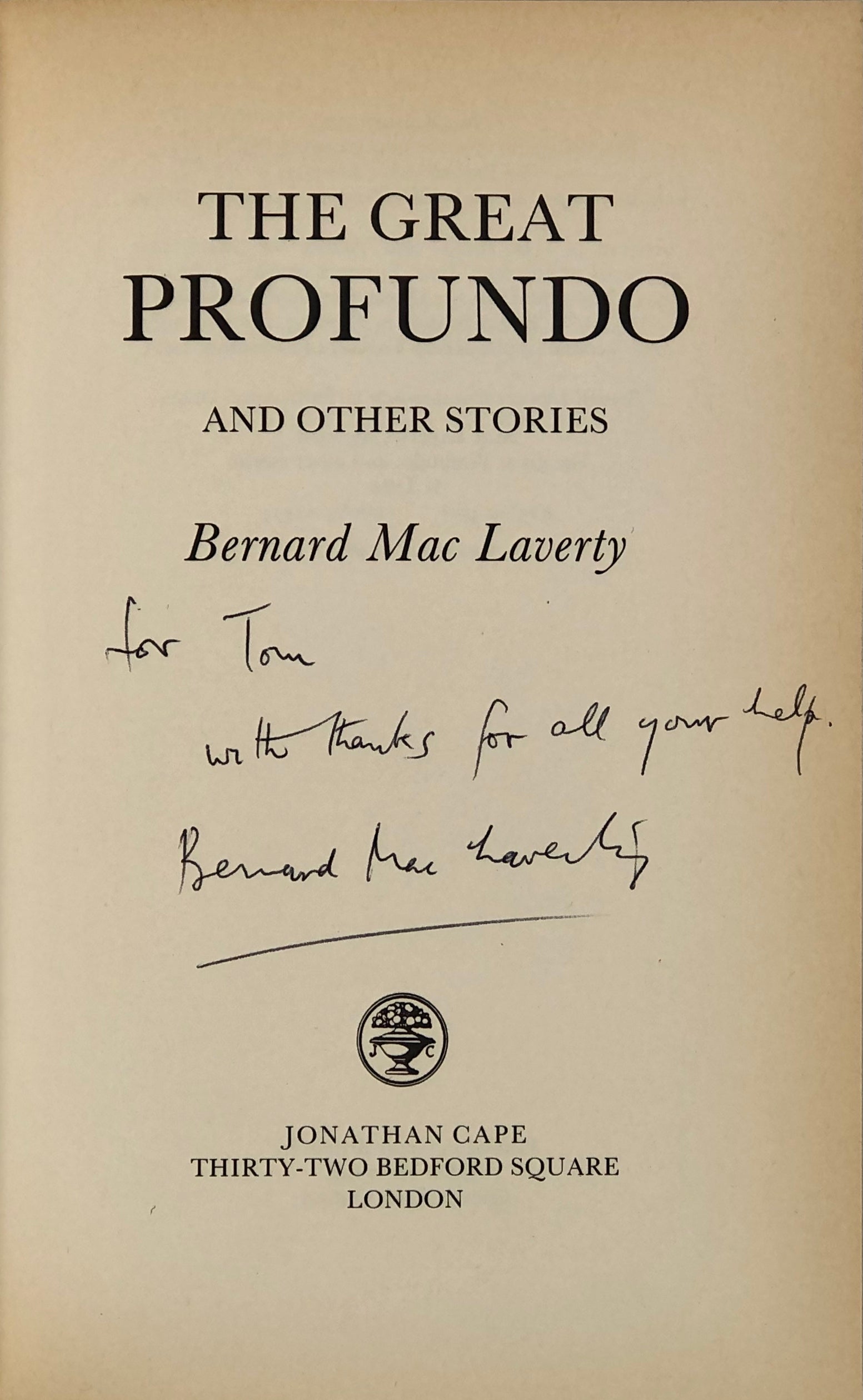 The Great Profundo and other stories.