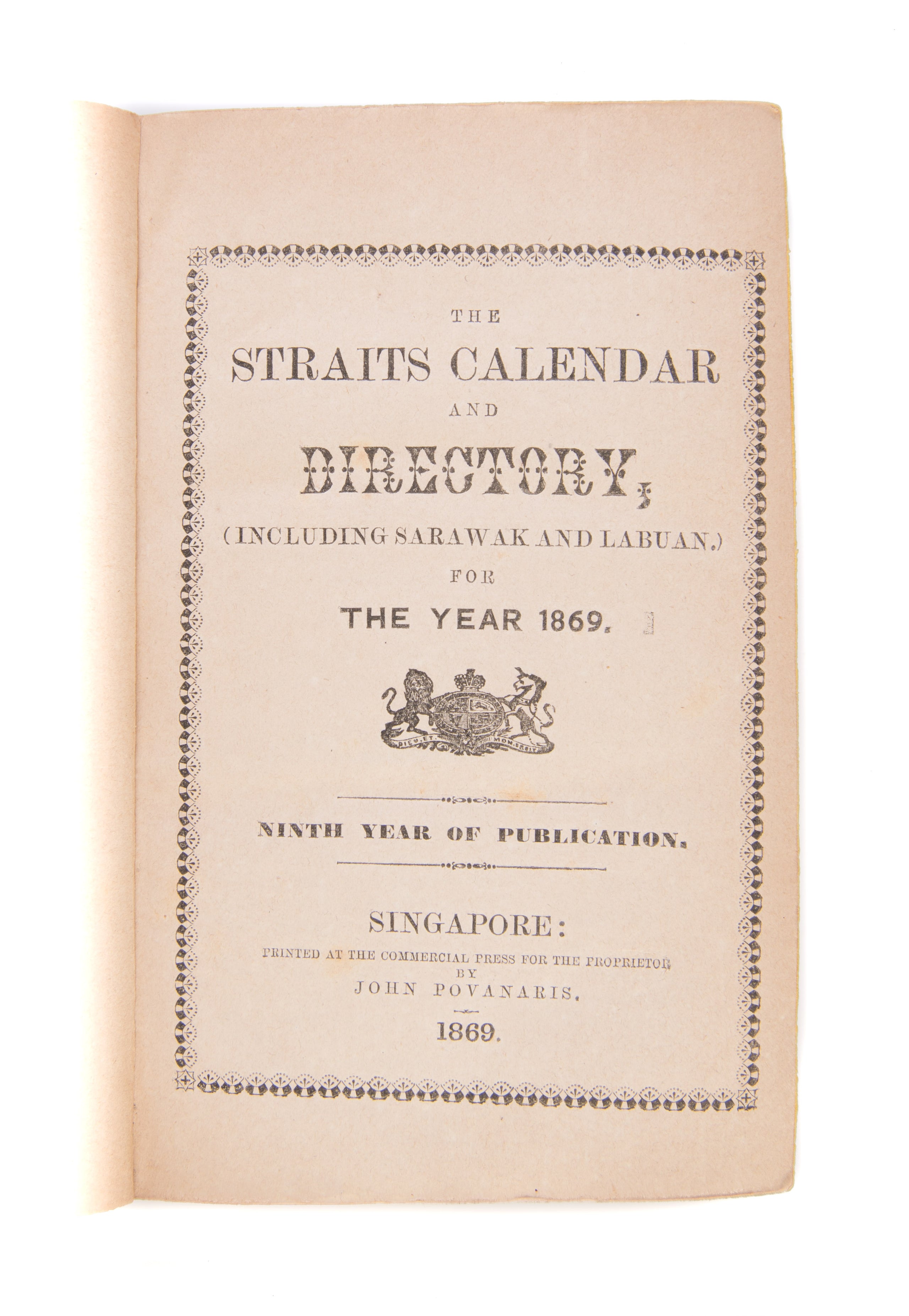 The Straits Calendar and Directory, (including Sarawak and Labuan). For the year 1869.