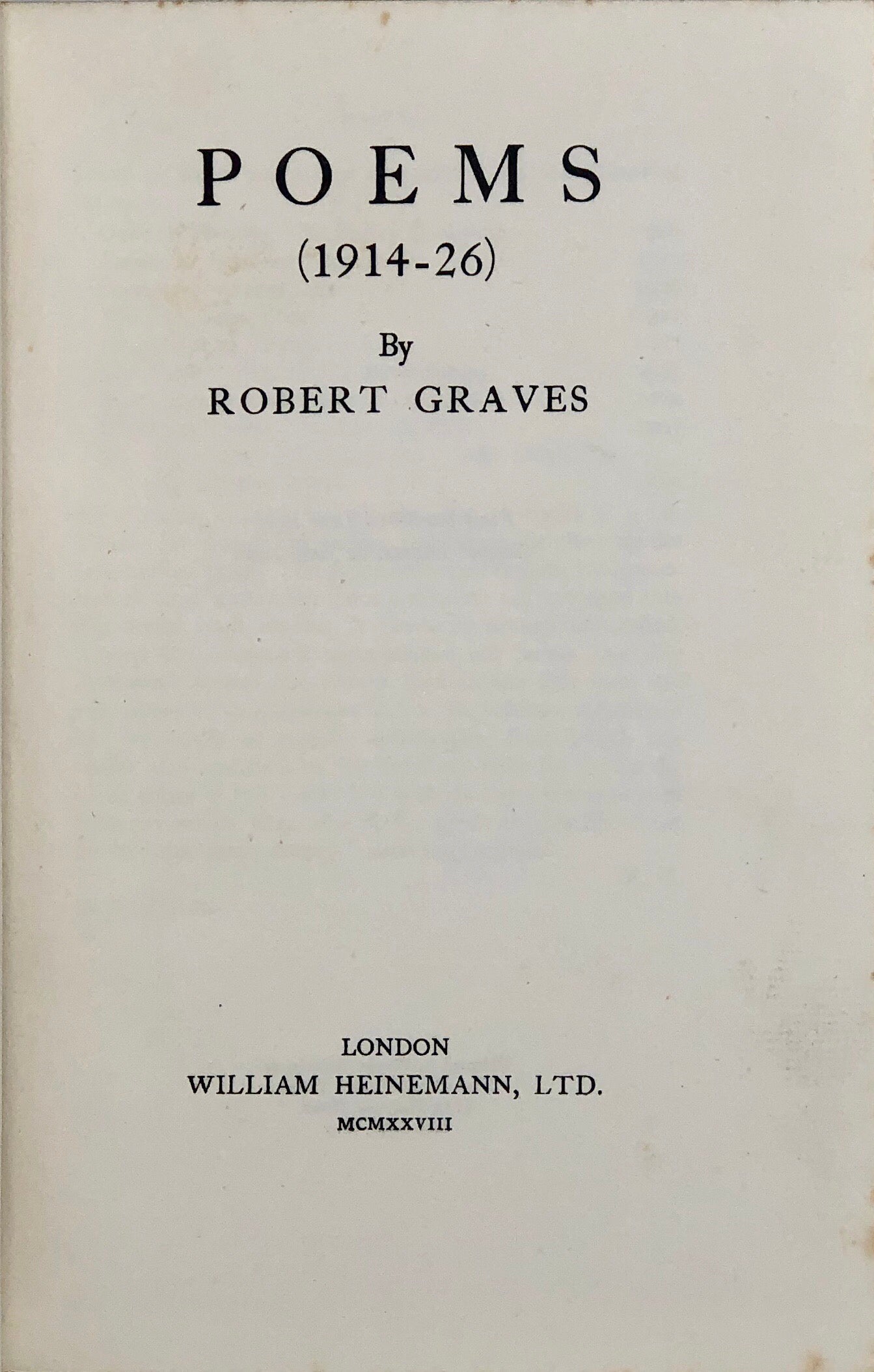 Poems (1914-1926).
