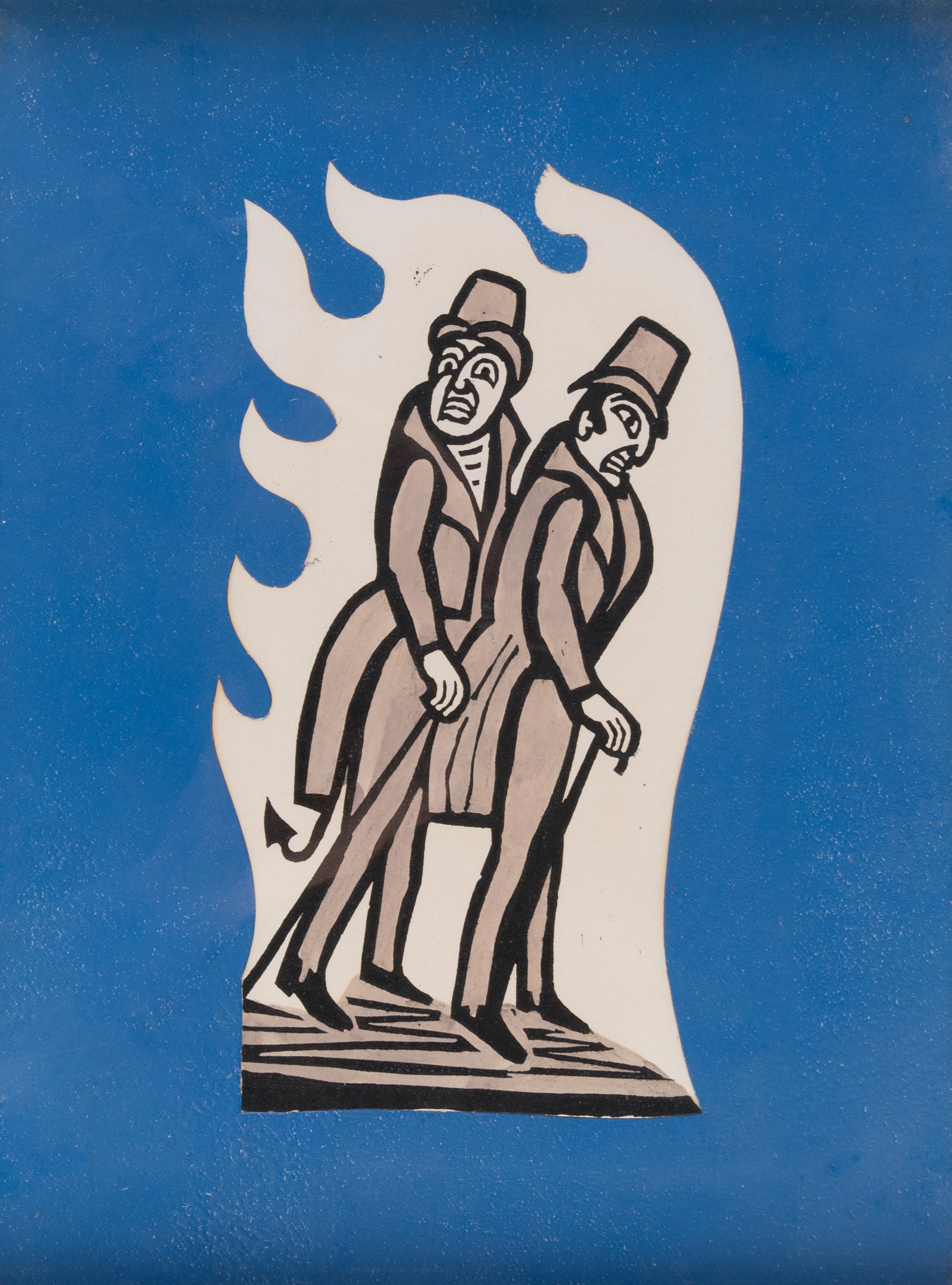 Original linocut design for the cover of James Hogg's Confessions of a Justified Sinner.