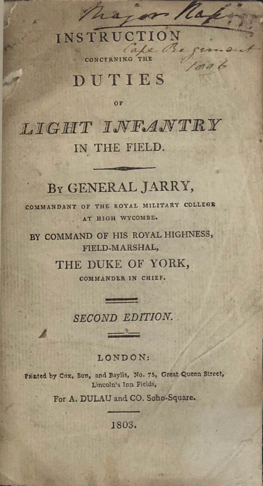 Instruction concerning the duties of Light Infantry in the Field