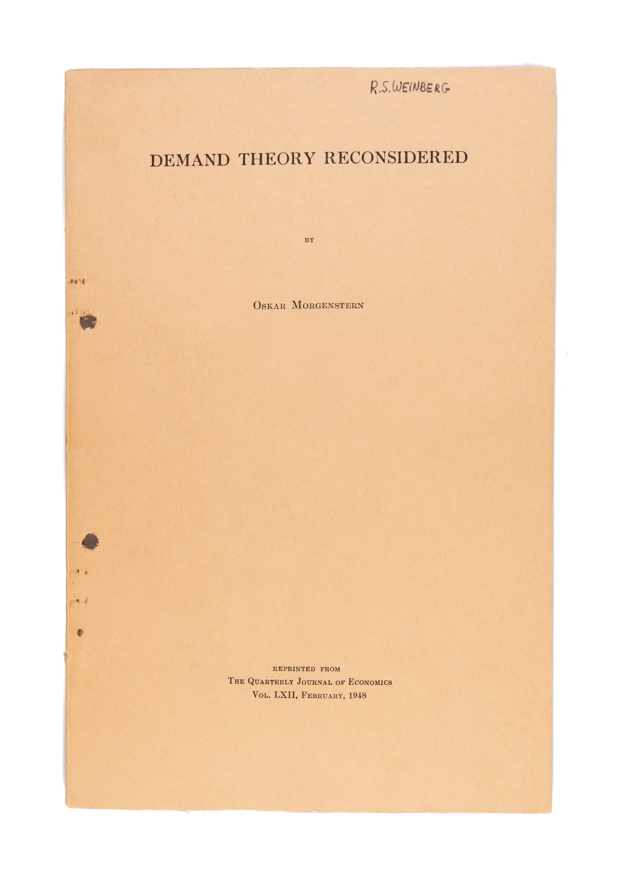 Demand Theory Reconsidered.