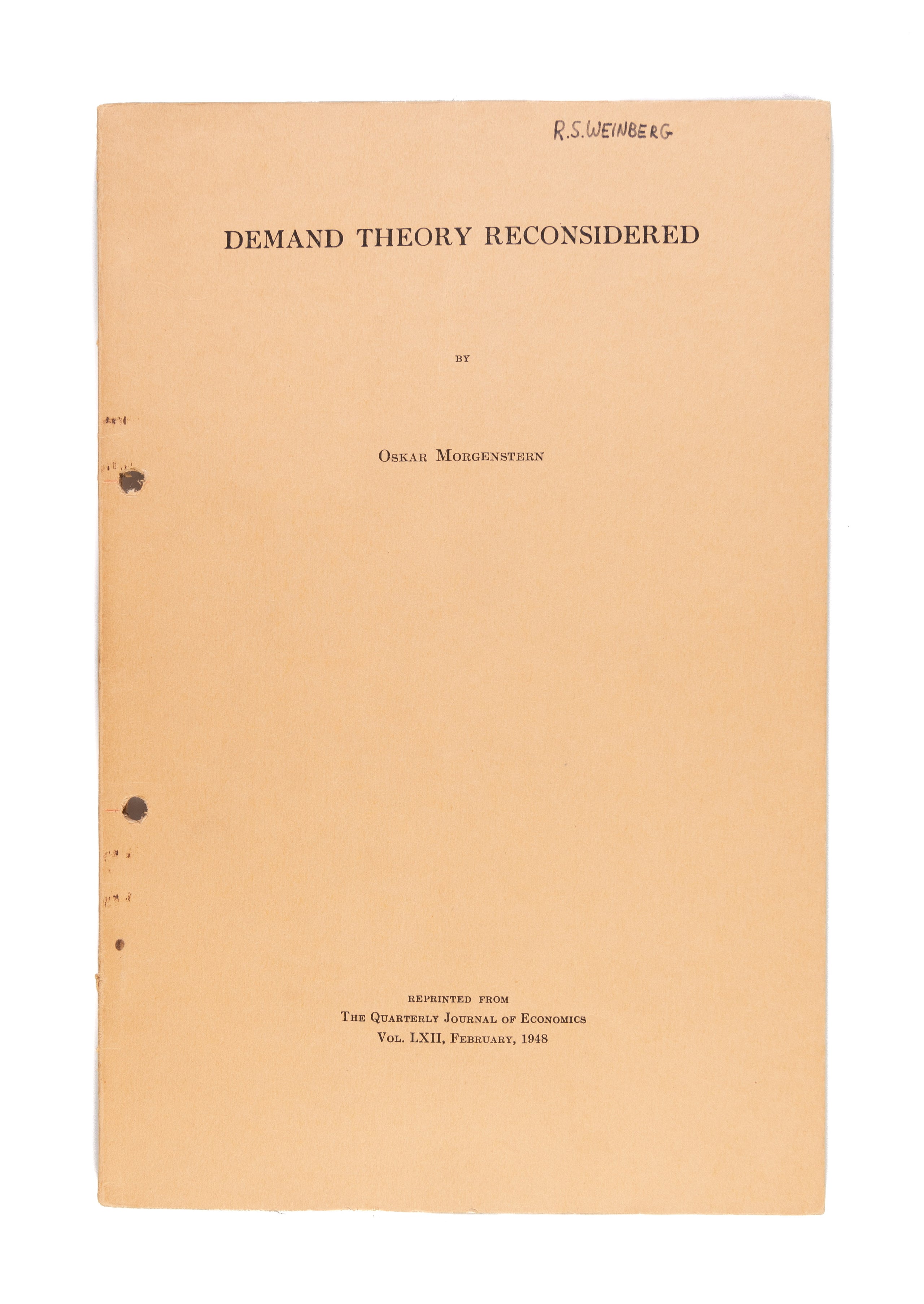 Demand Theory Reconsidered.