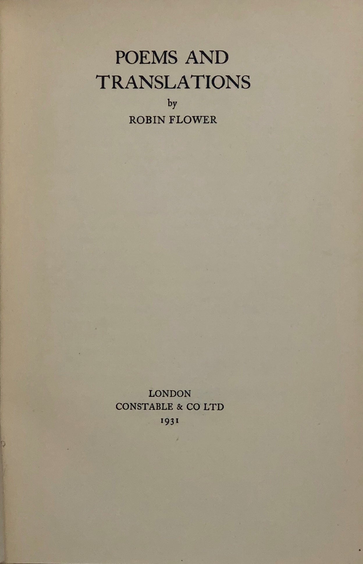 Poems and Translations.
