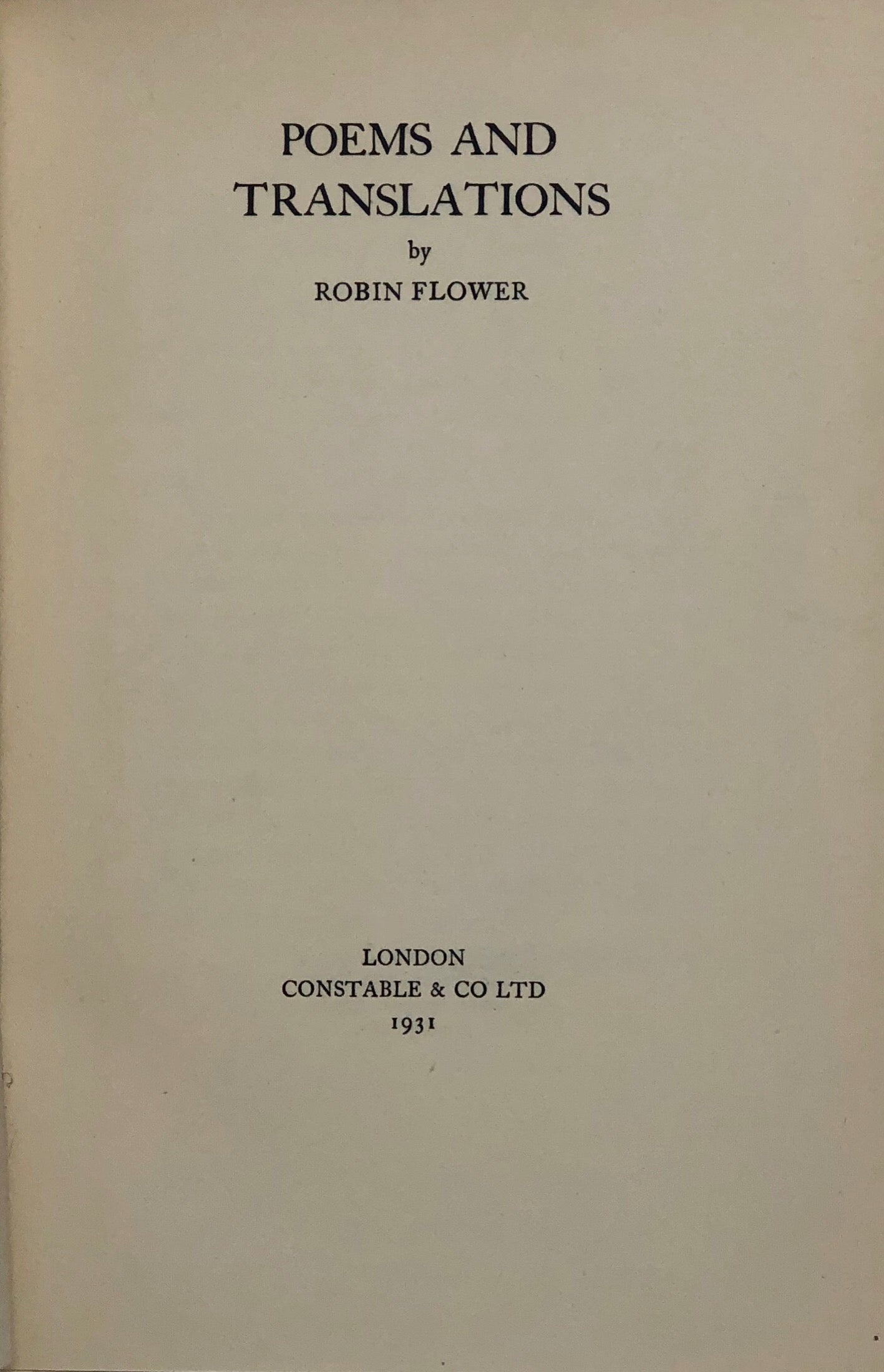 Poems and Translations.
