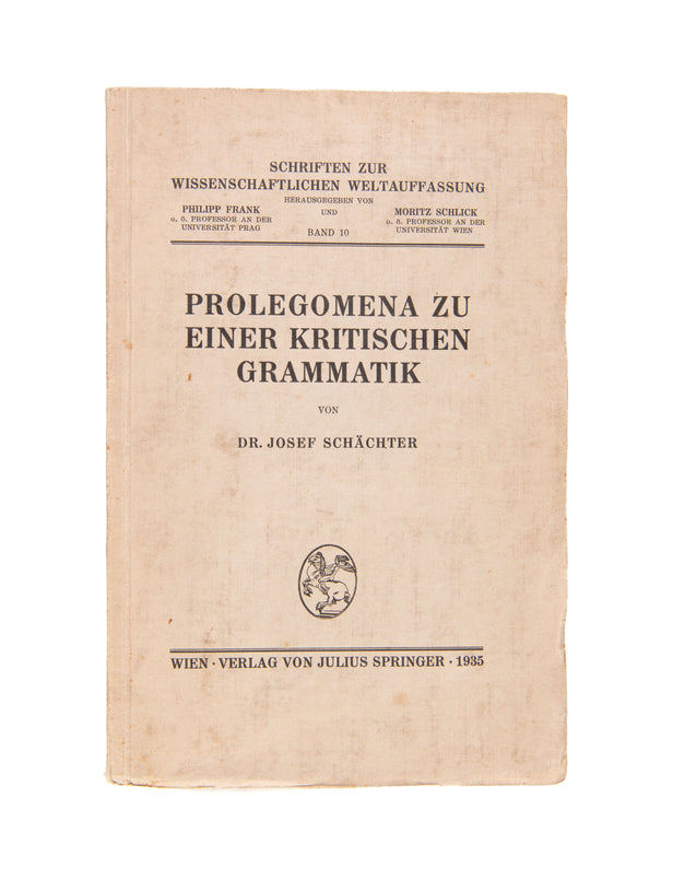 Prolegomena zu Einer Kritischen Grammatik.