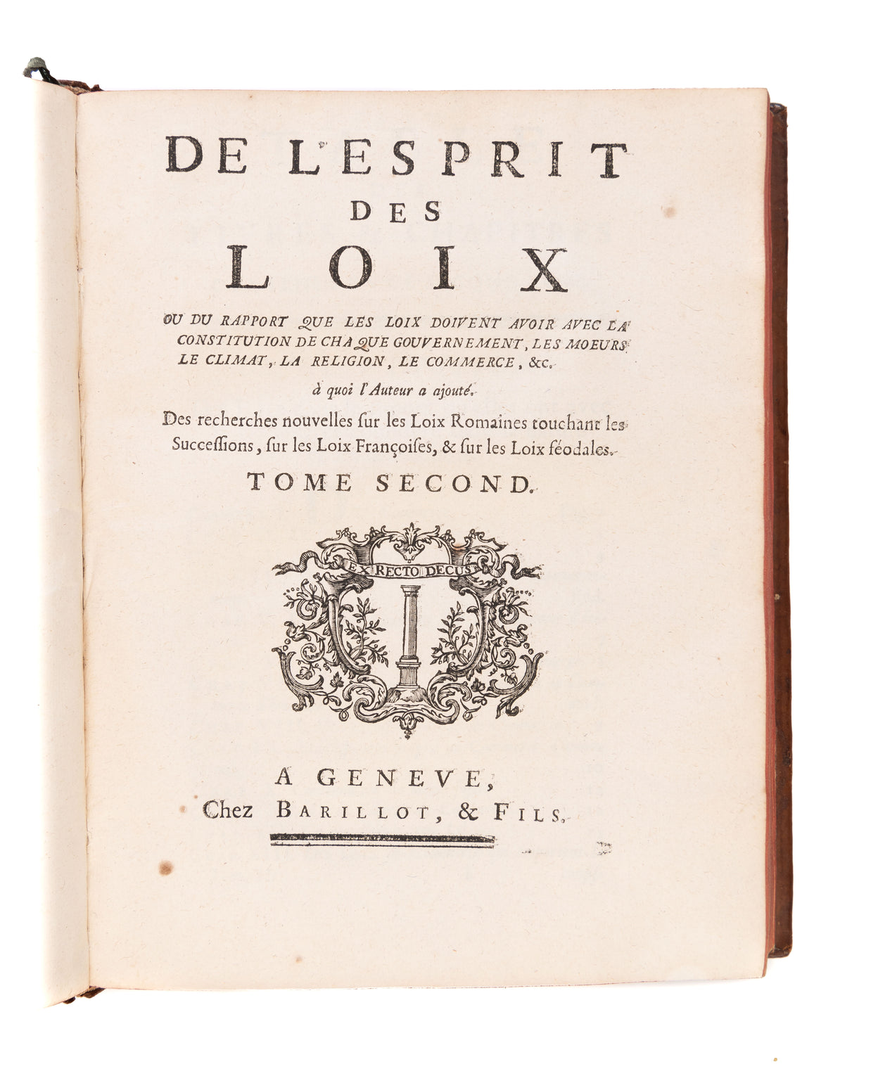 De l'Esprit des Loix