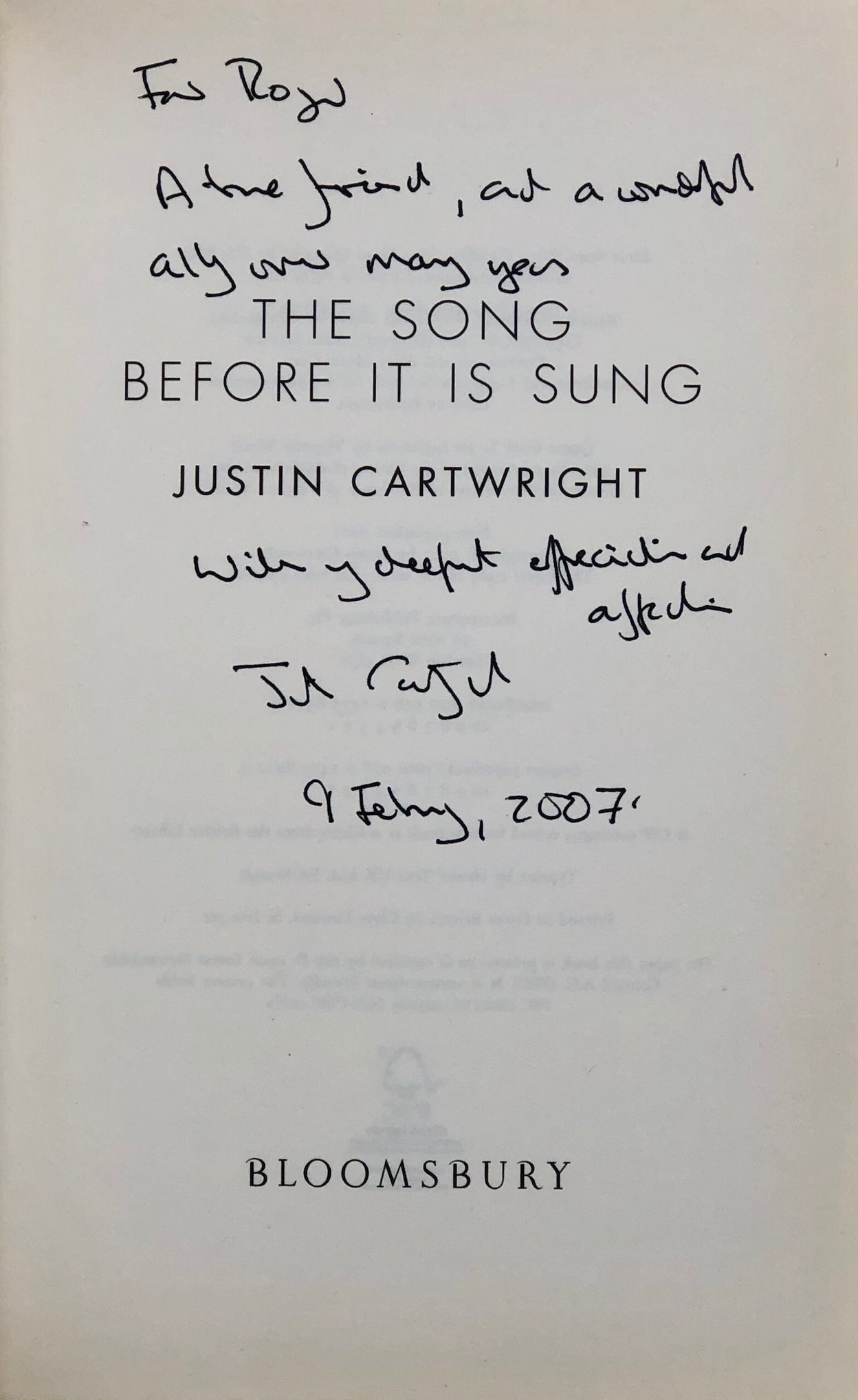 The Song Before it is Sung.