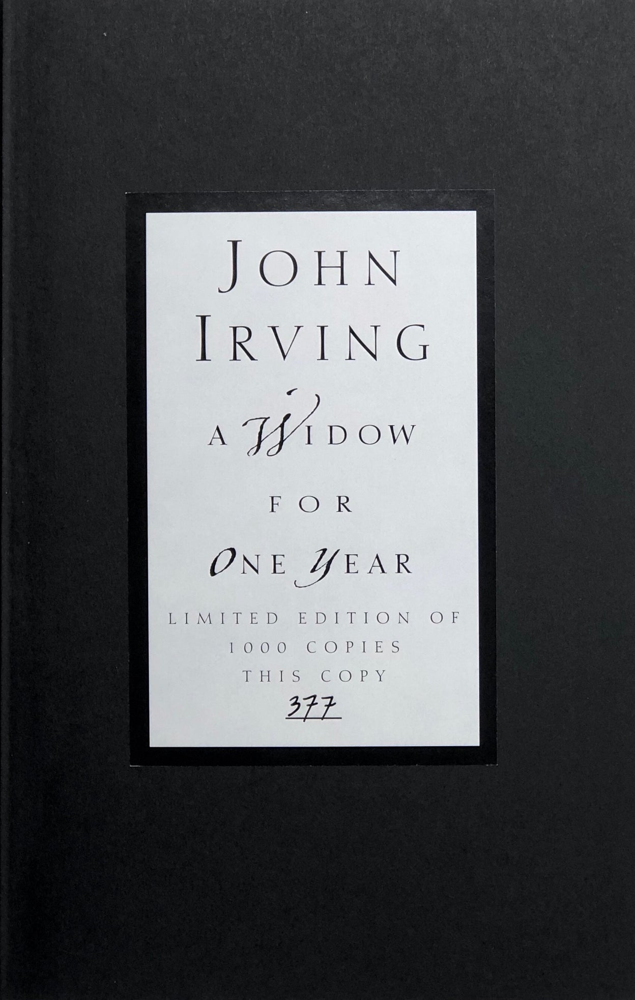 A Widow for One Year.