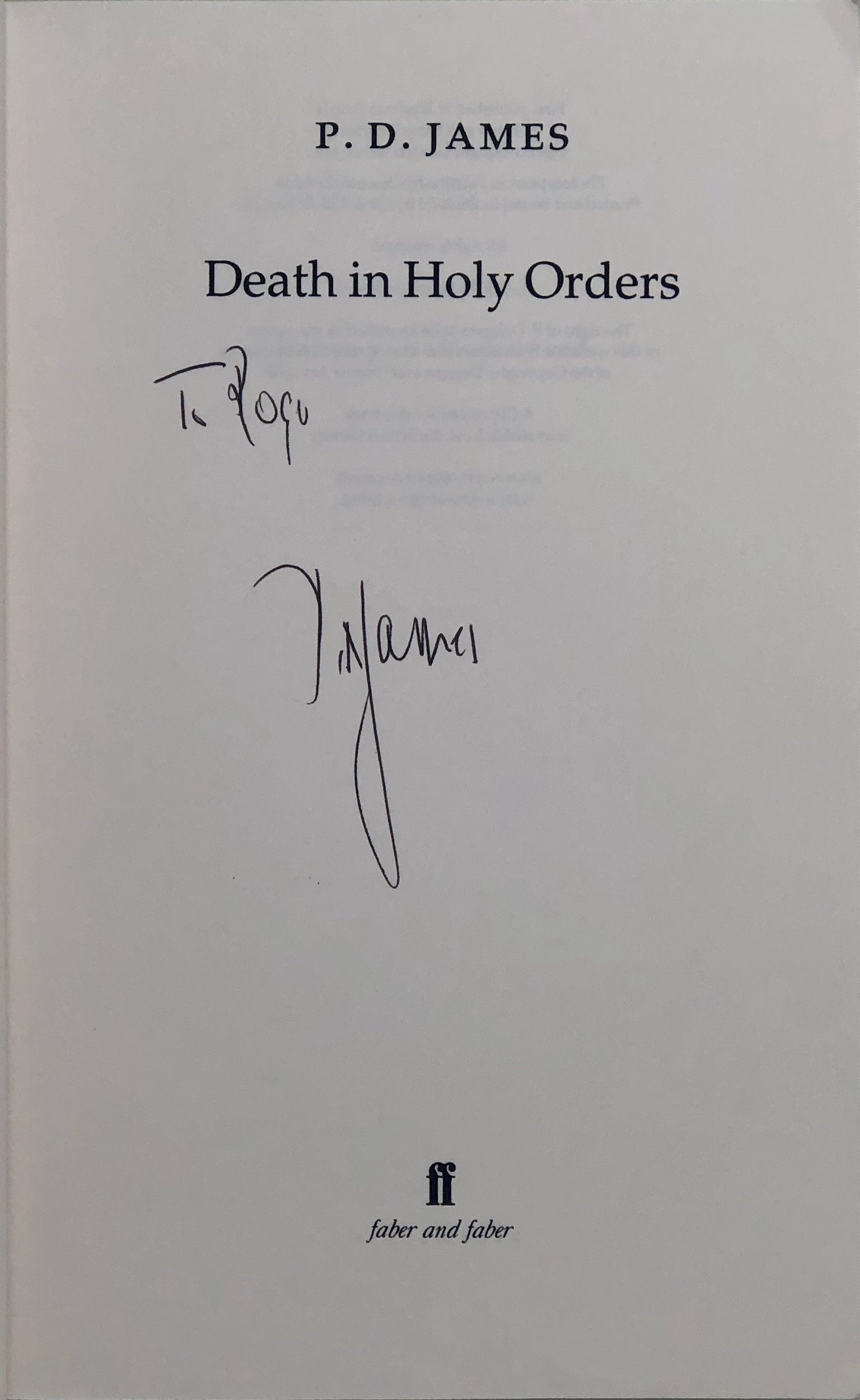 Death in Holy Orders.