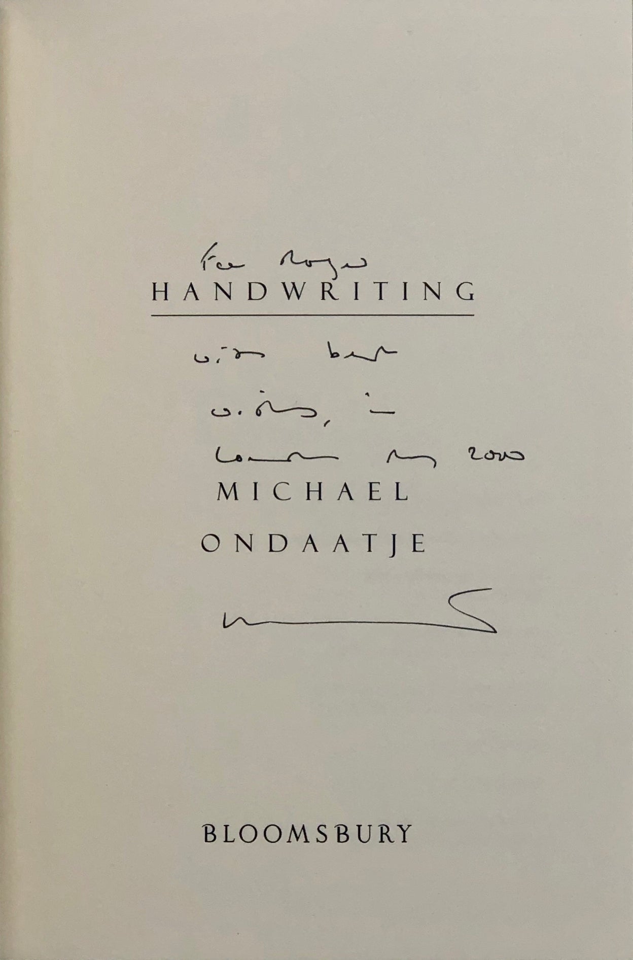 Handwriting.