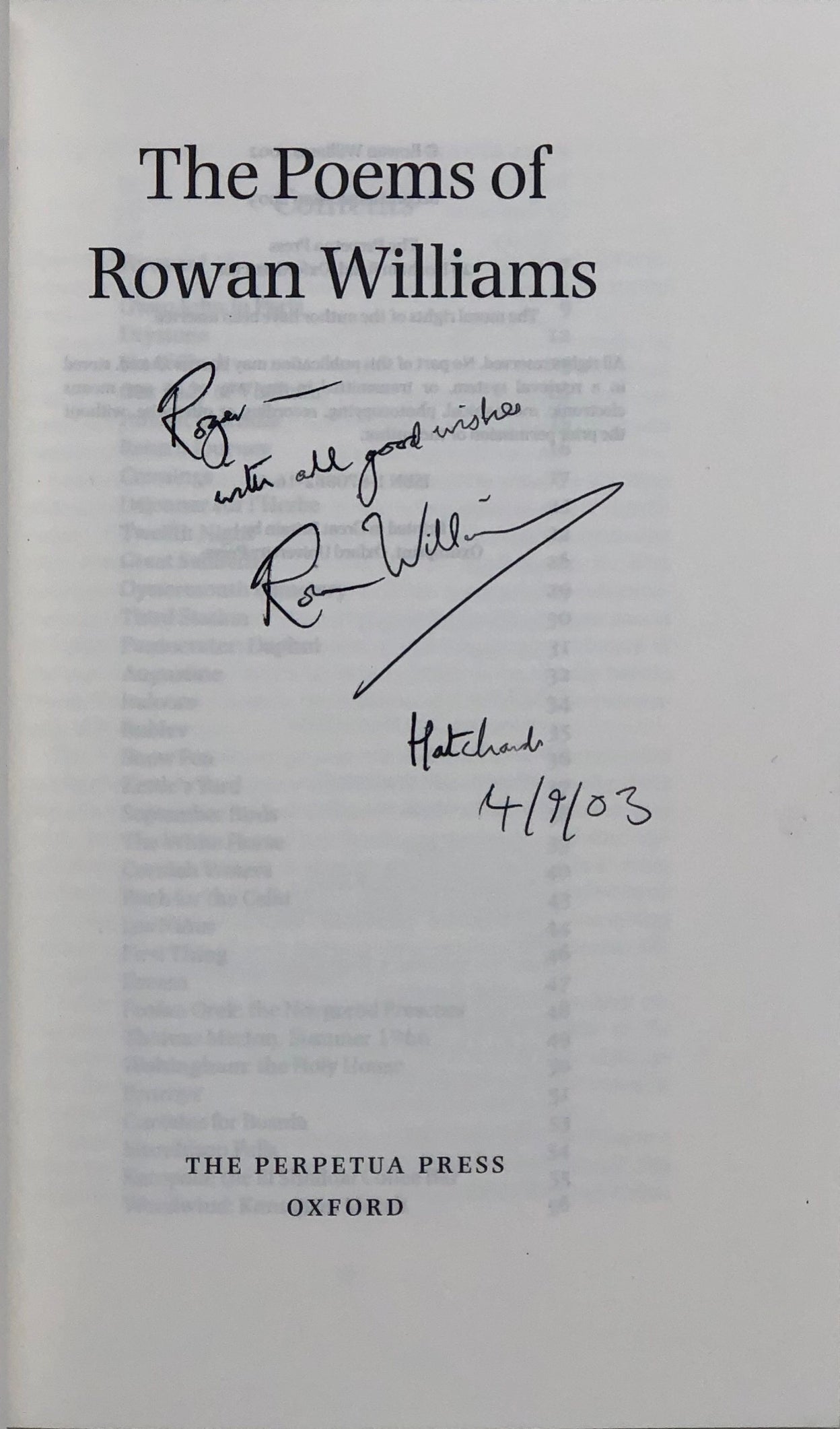 The Poems of Rowan Williams.