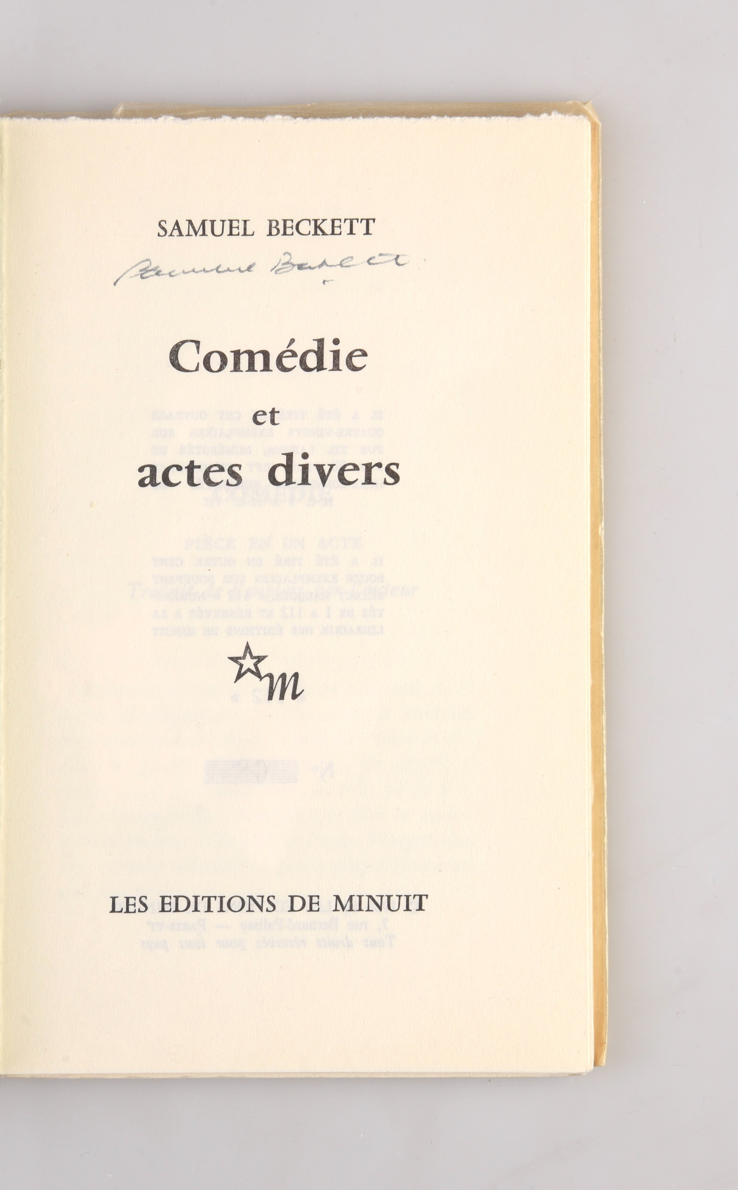 Comédie et actes divers.