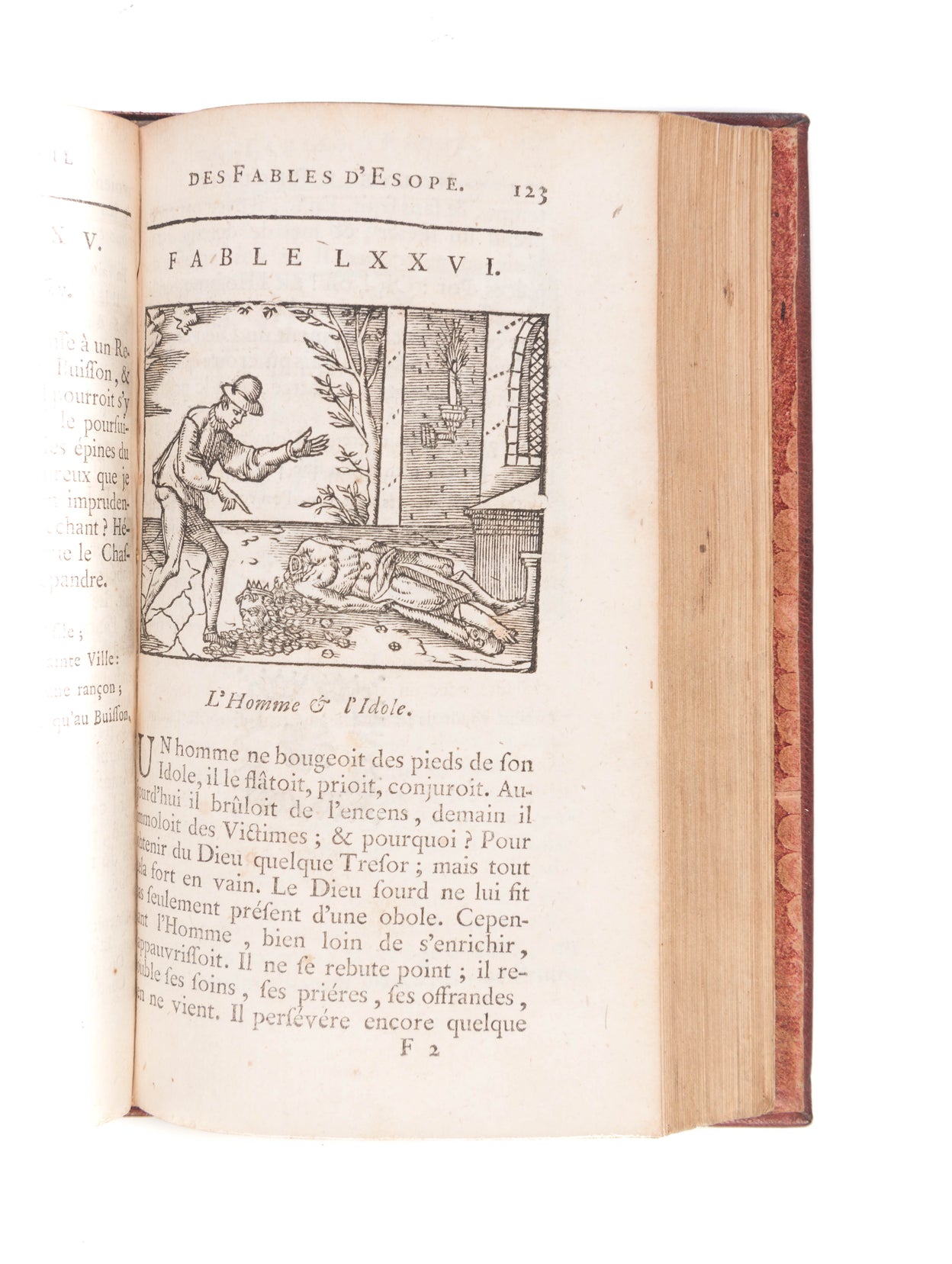 Nouveau recueil des fables, mises en françois, avec le sens moral, en quatre vers, & es figures à chaque fable.
Rouen, Richard Lallemant, 1756.