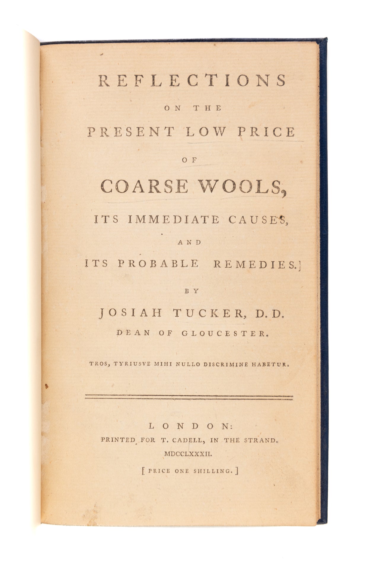 Reflections on the Present Low Price of Coarse Wools, its immediate causes, its probable remedies.