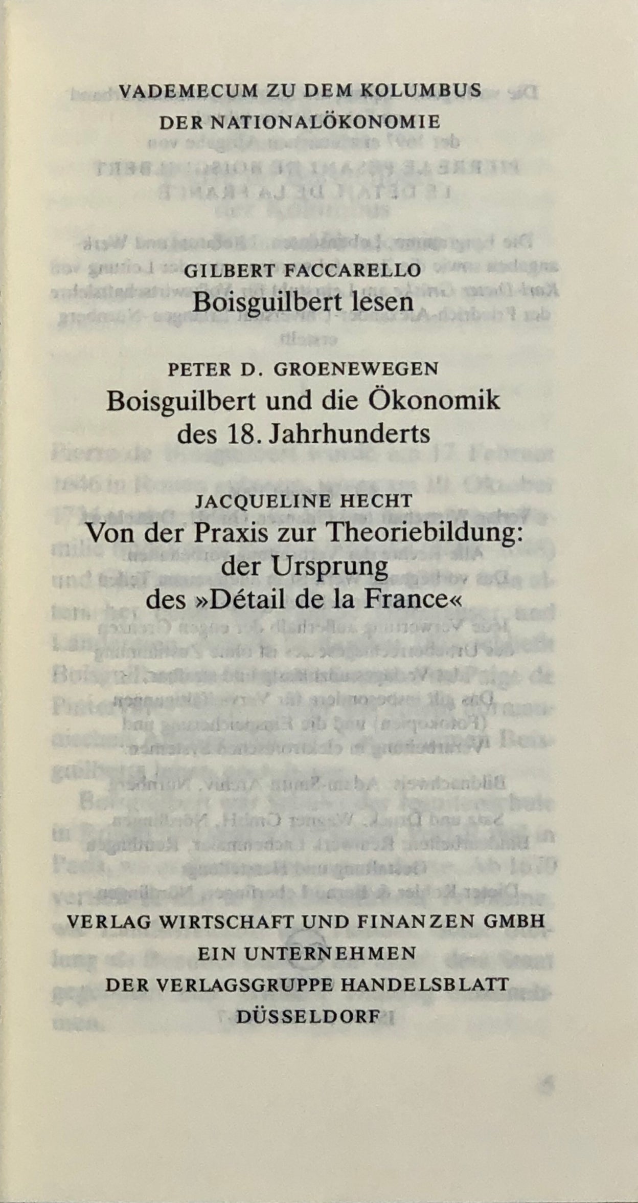 Pierre Le Pesant Sieur de Boisguilbert und sein 