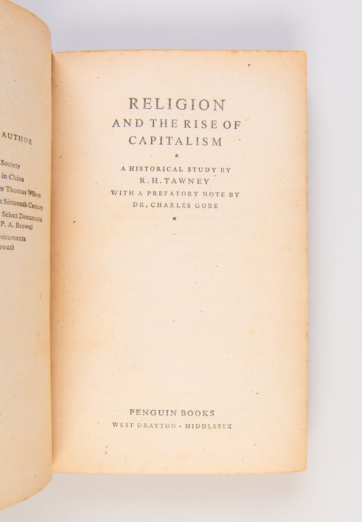 Religion and the Rise of Capitalism. A Historical Study.