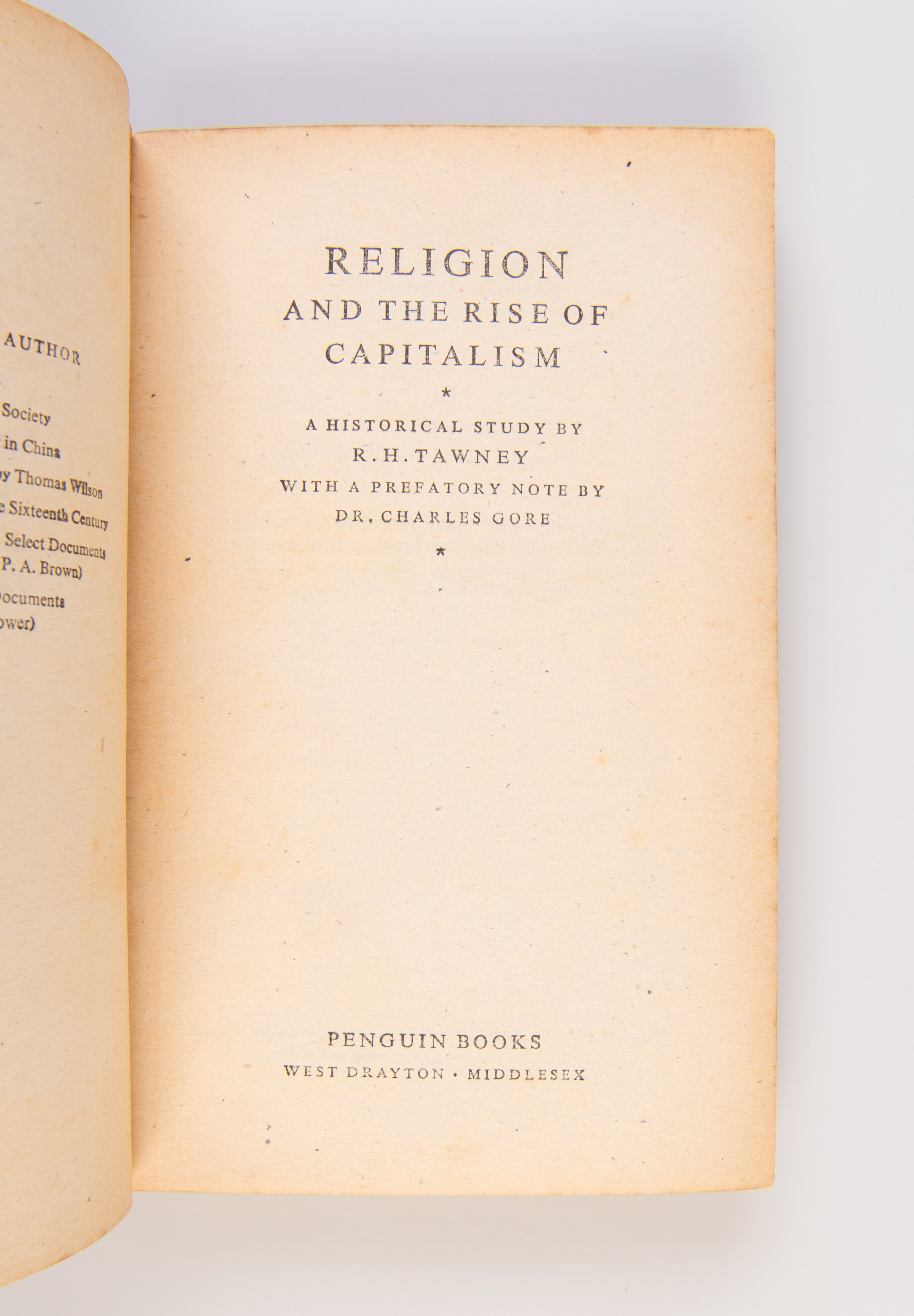 Religion and the Rise of Capitalism. A Historical Study.
