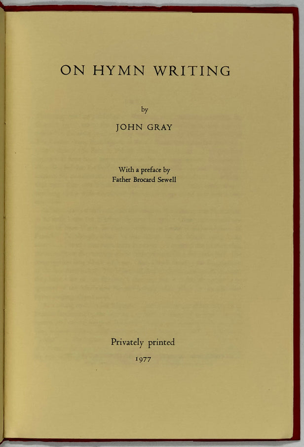 On Hymn Writing.
