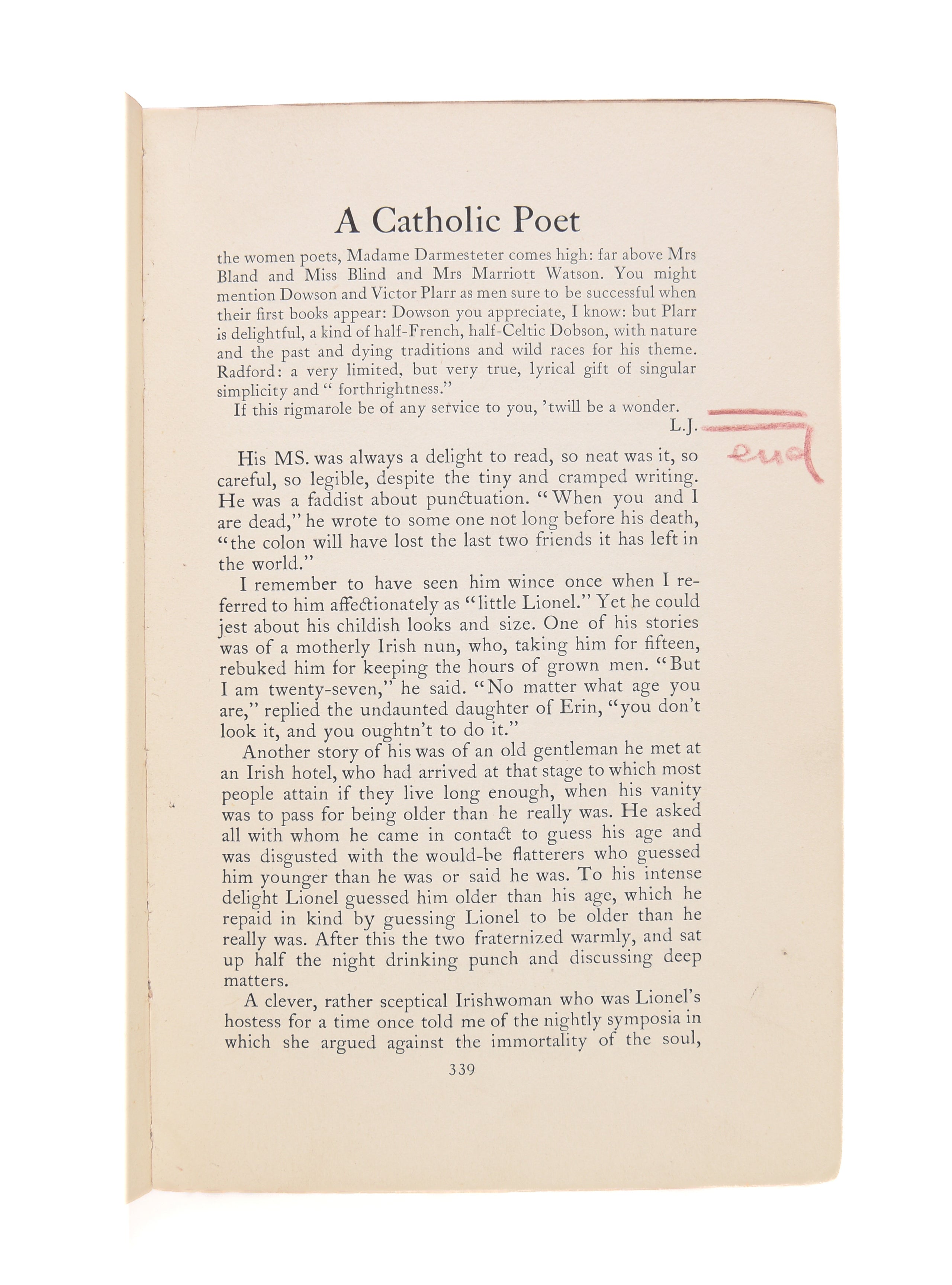 A Catholic Poet.