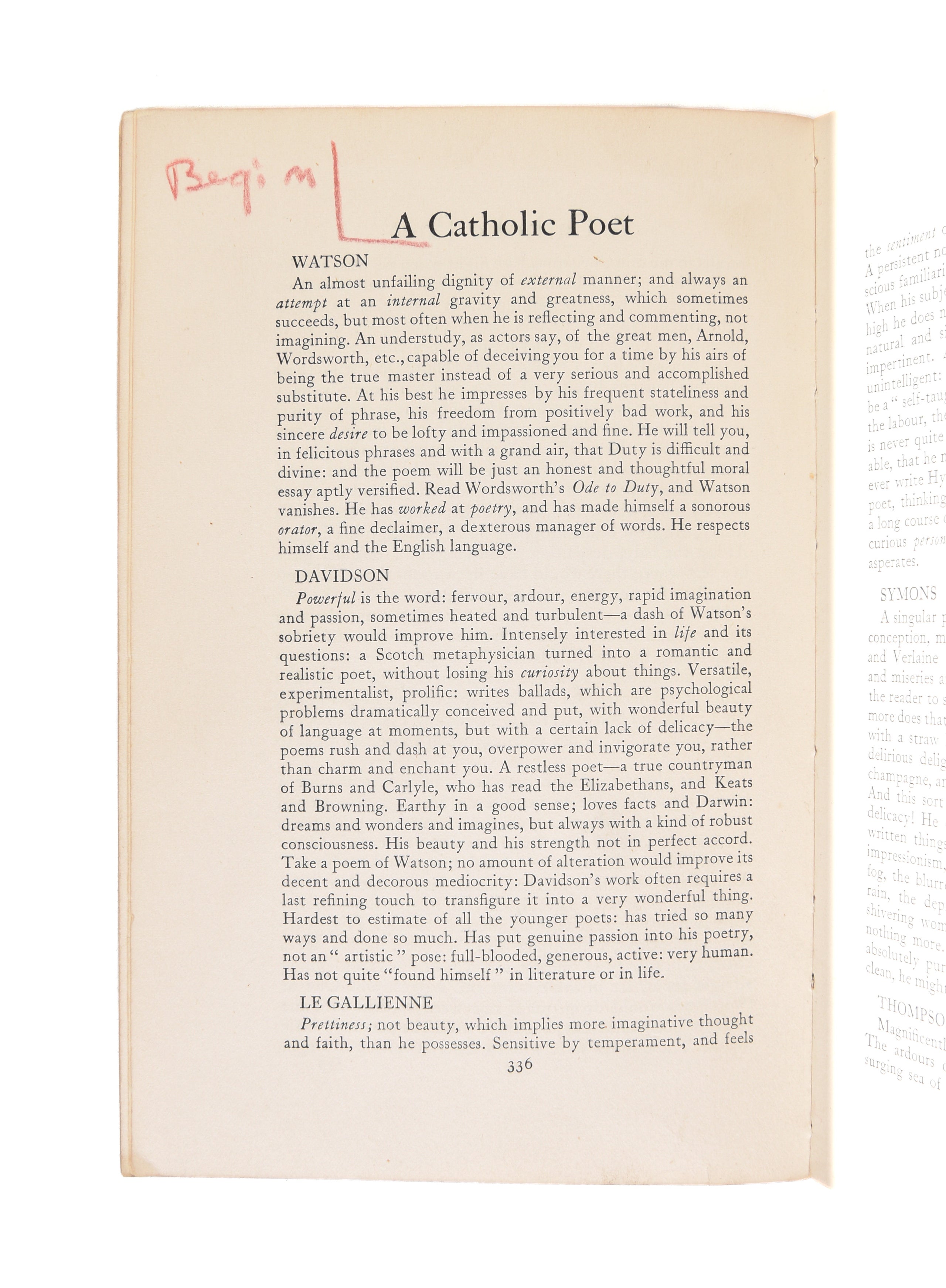 A Catholic Poet.