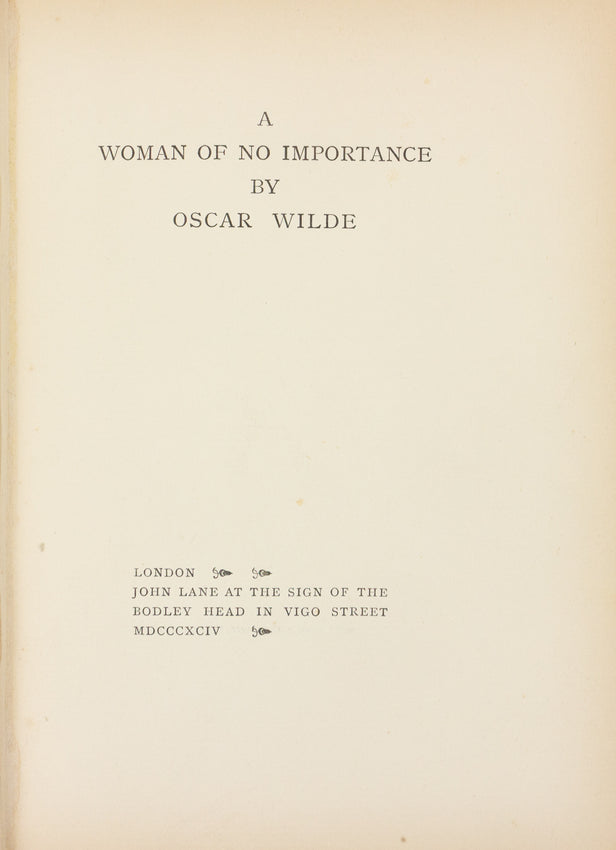 A Woman of No Importance.