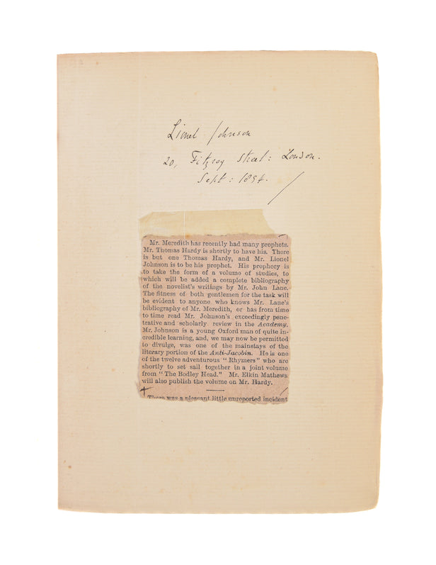The Art of Thomas Hardy.