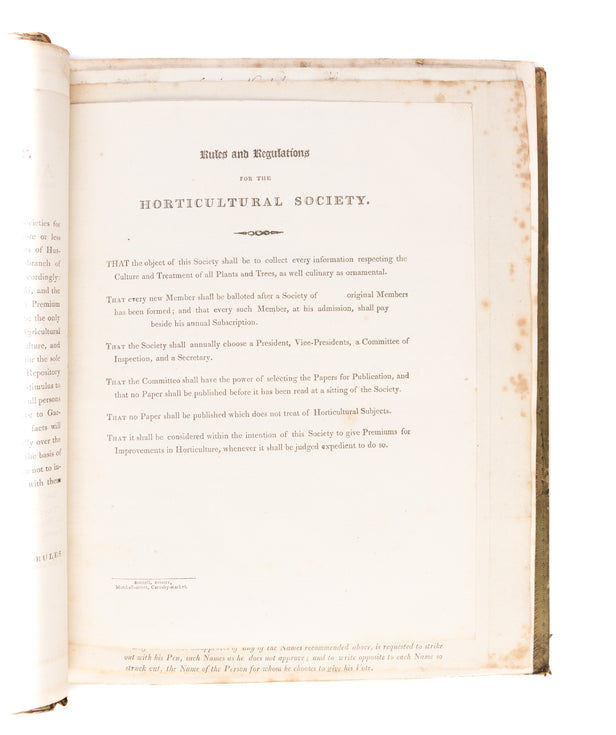 [Archive of documents, letters ephemera, and publications concerning the first years of the Royal Horticultural Society]