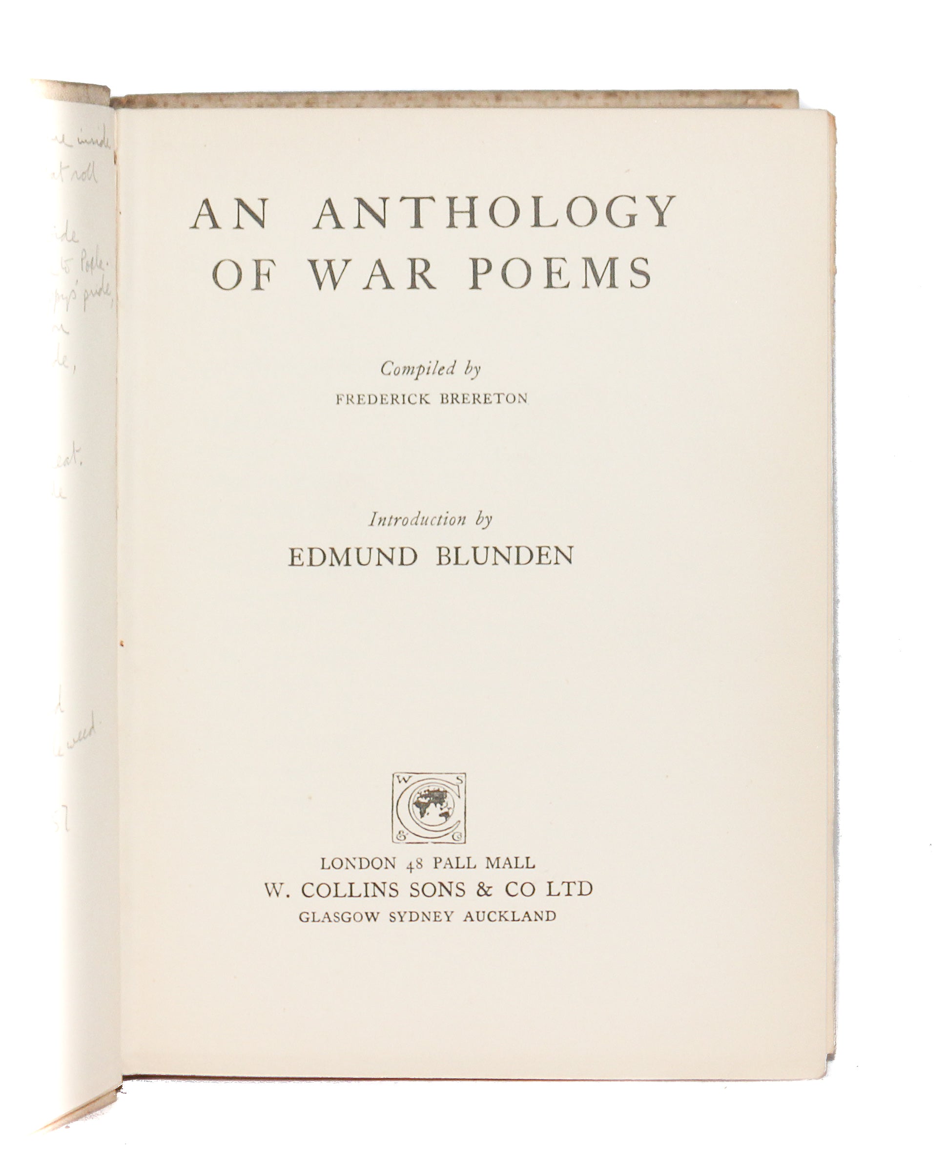 An Anthology of War Poems.