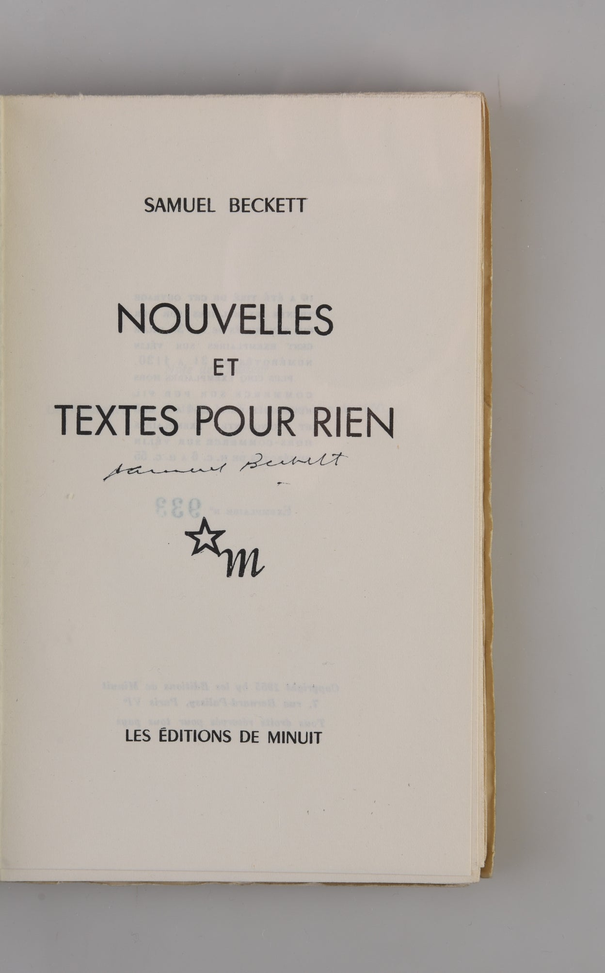Nouvelles et Textes Pour Rien.