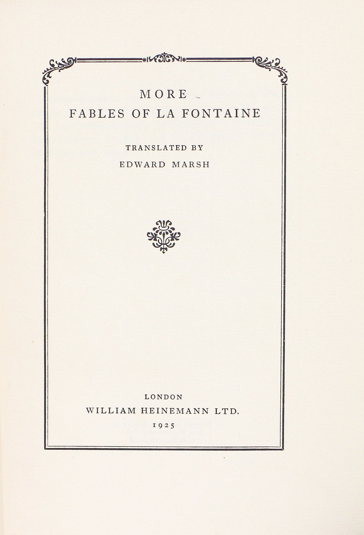 More Fables of La Fontaine.