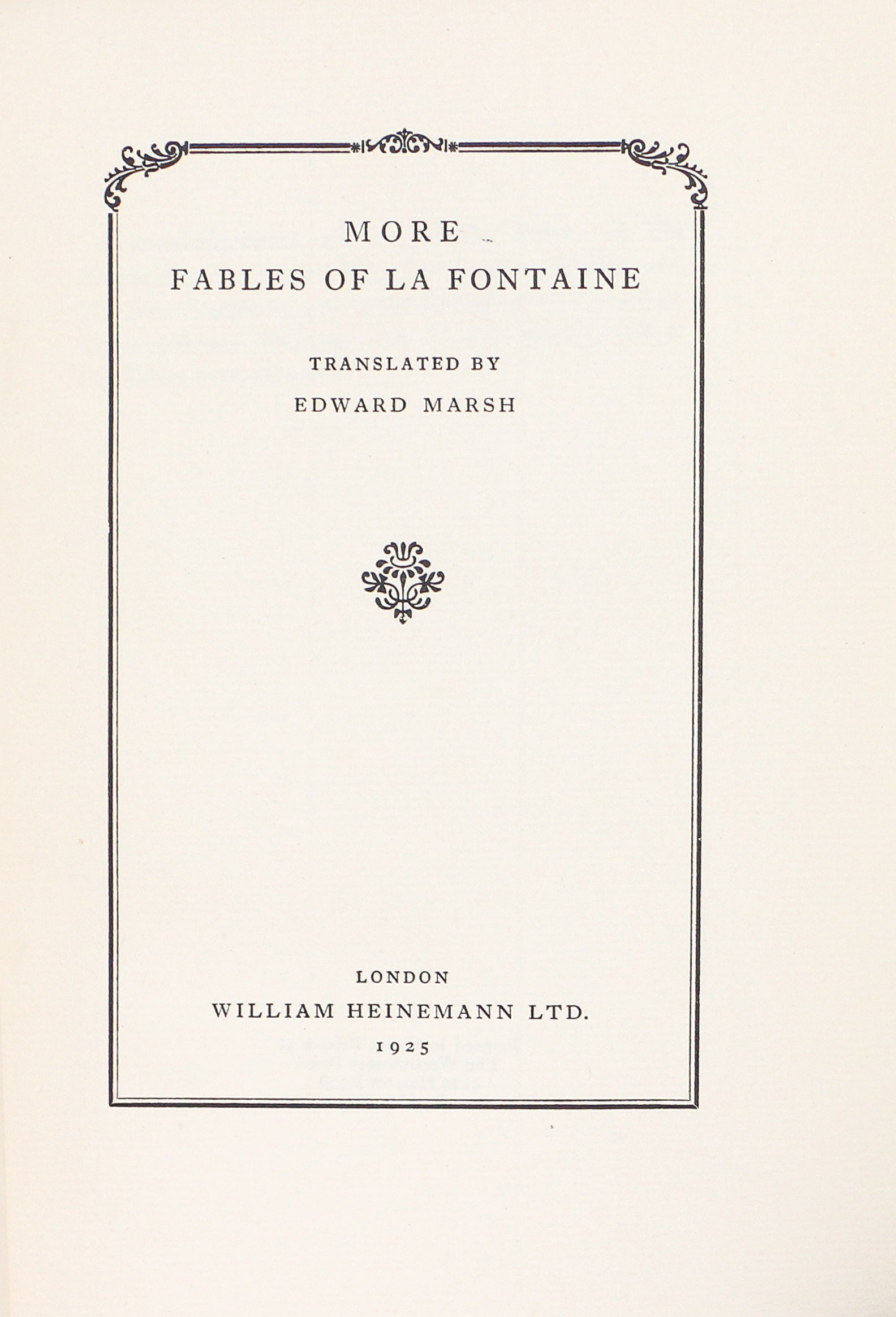 More Fables of La Fontaine.
