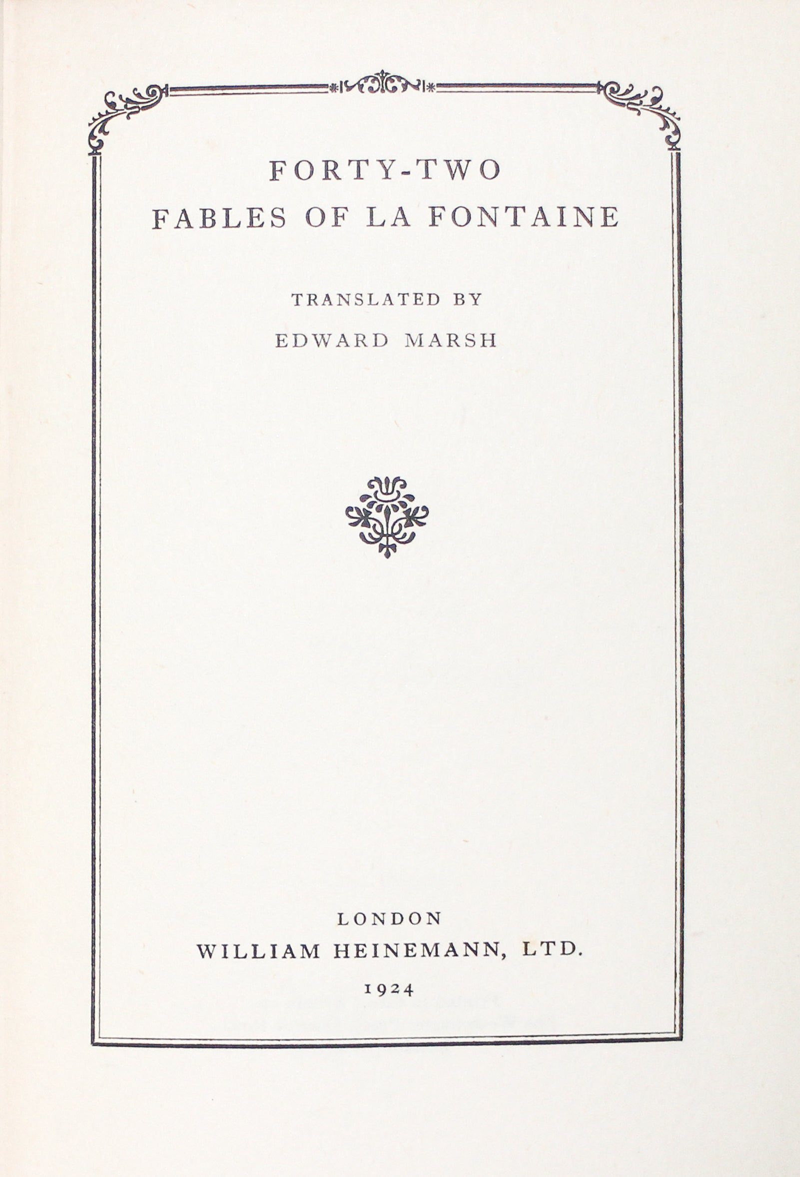 Forty-Two Fables of La Fontaine.