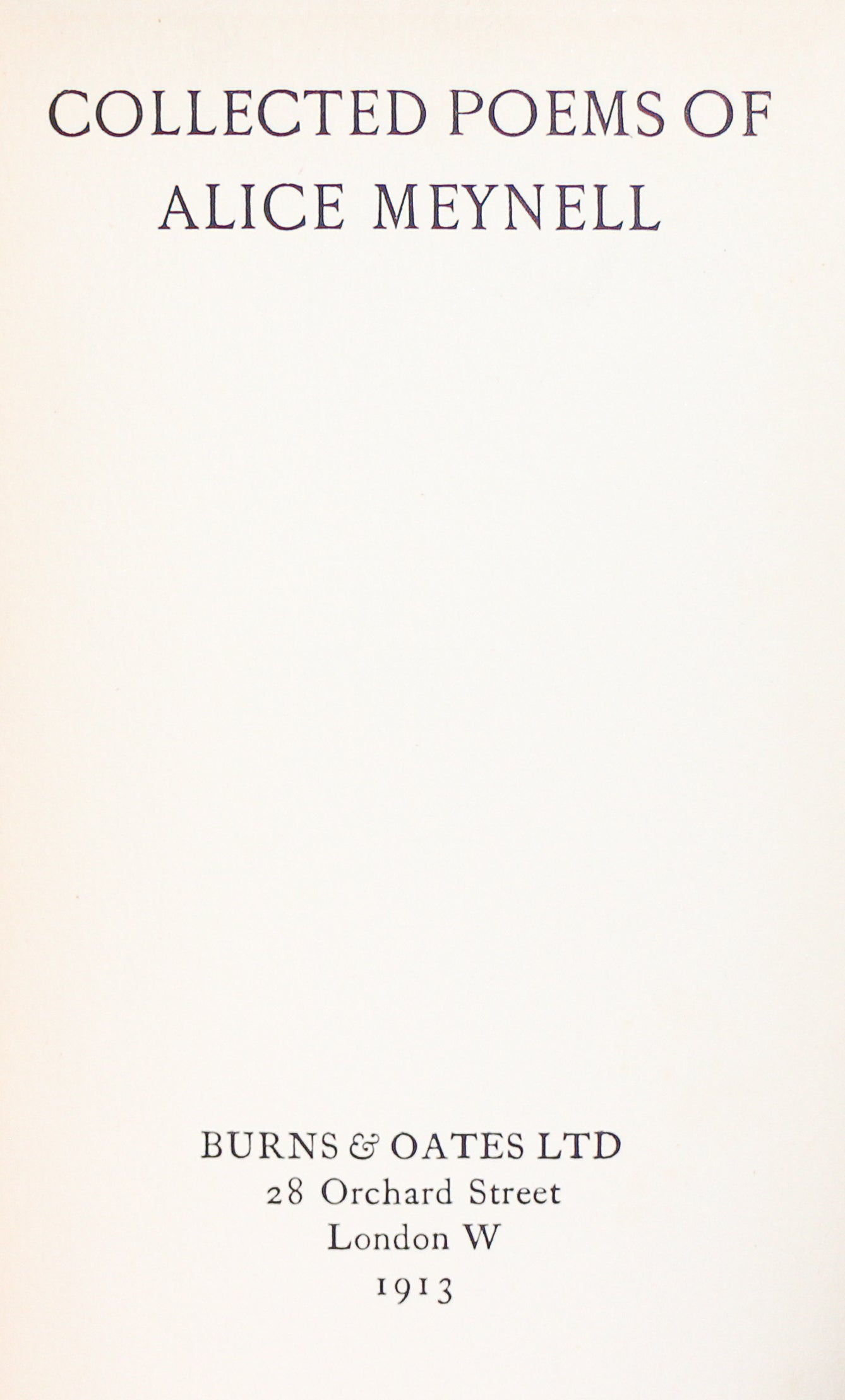 Collected Poems of Alice Meynell.