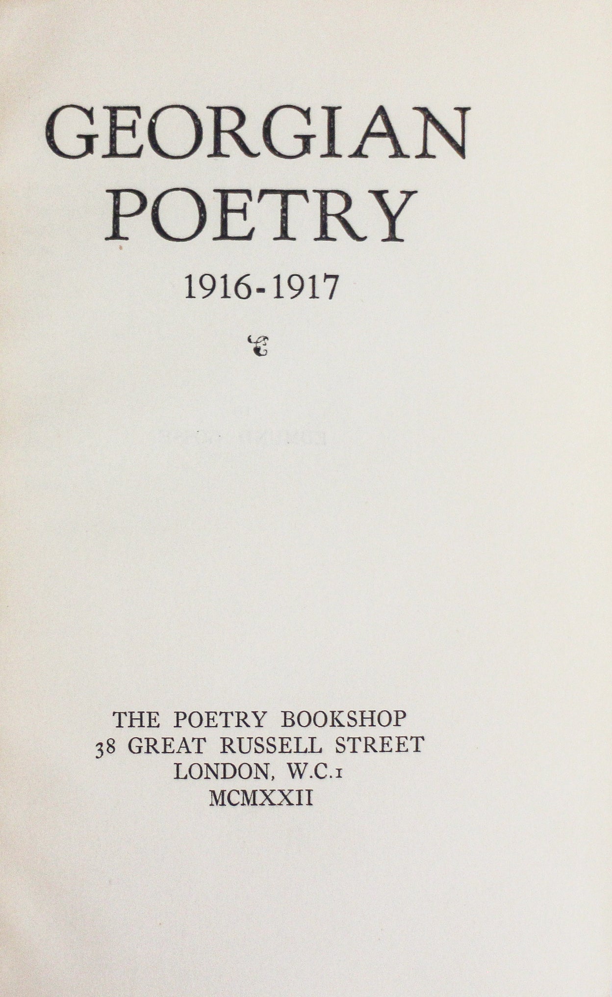 Georgian Poetry 1916-1917.