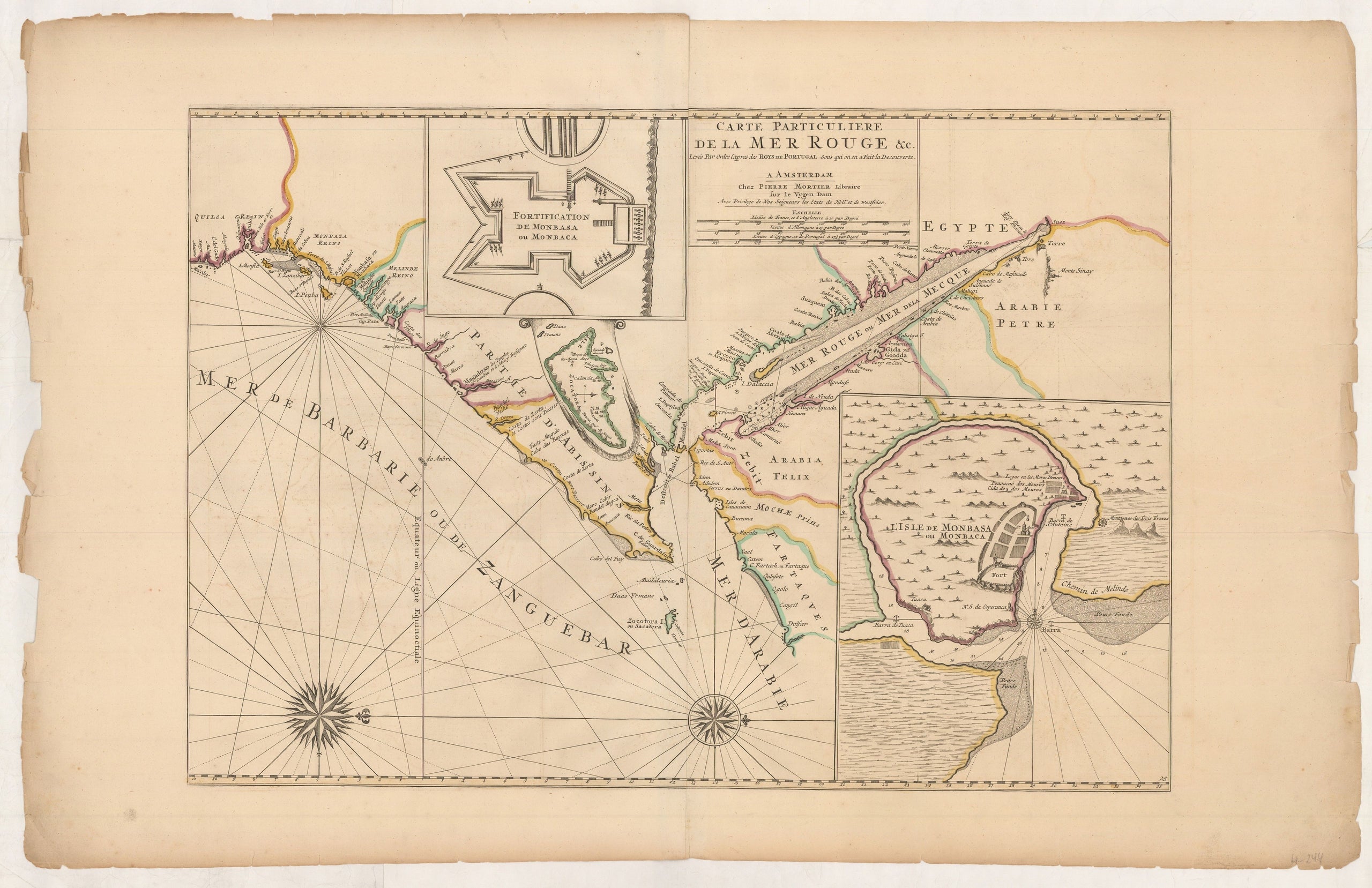 Carte Particuliere de la Mer Rouge &c. Levée par Ordre Expres des Roys de Portugal sous qui on en a Fait la Decouverte. ...