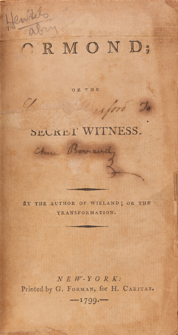 Ormond or the Secret Witness.