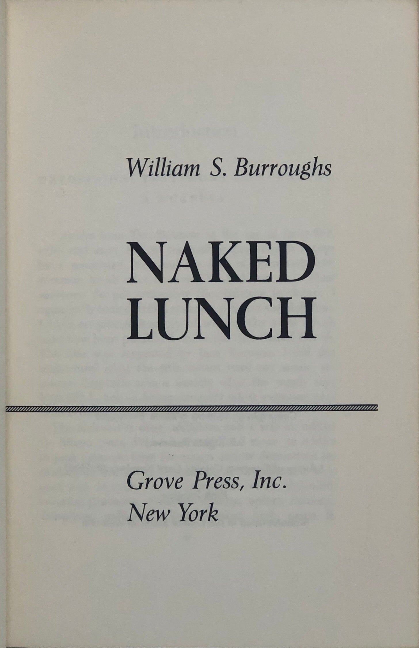 Naked Lunch.