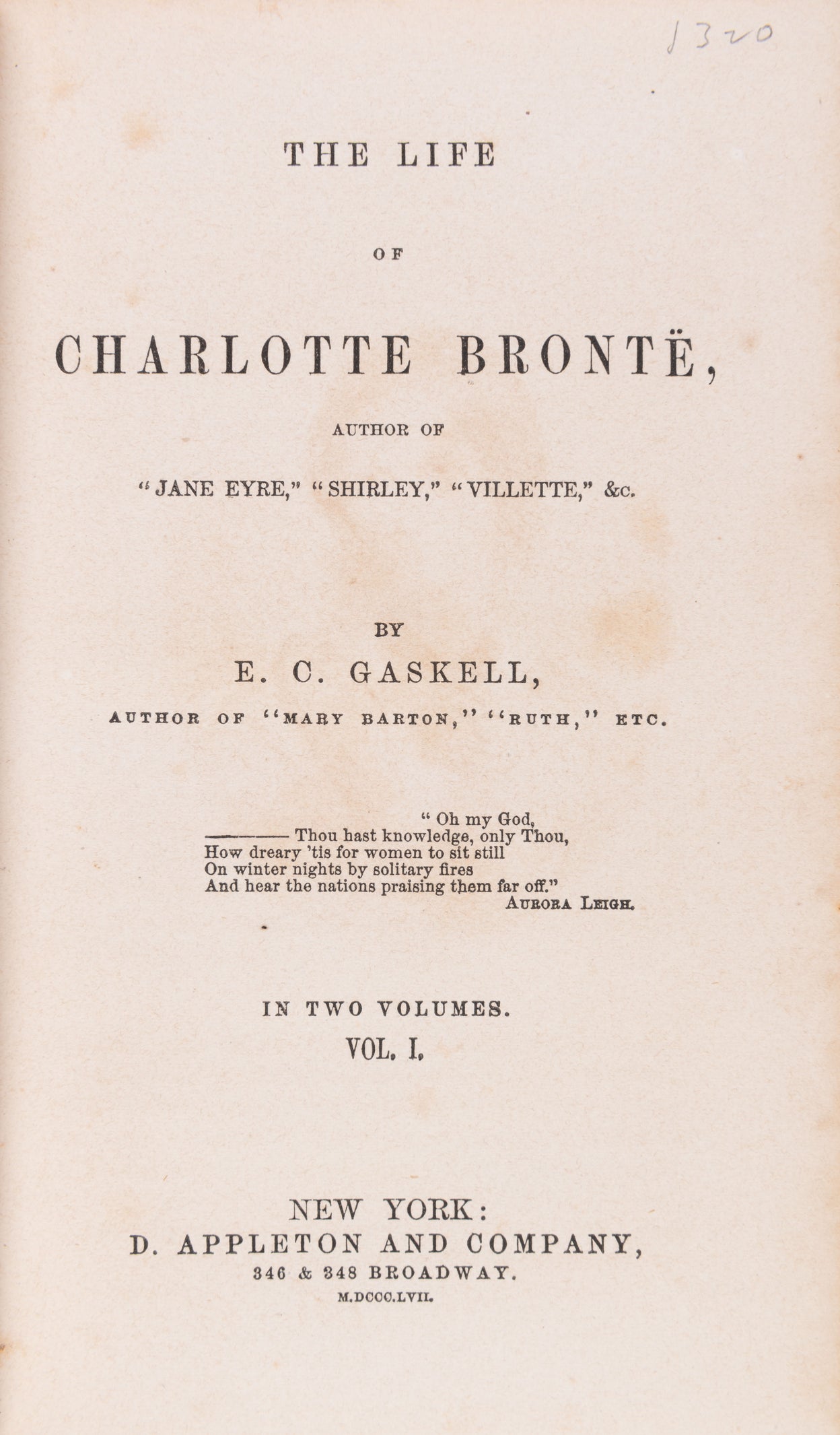 The Life of Charlotte Brontë, author of 