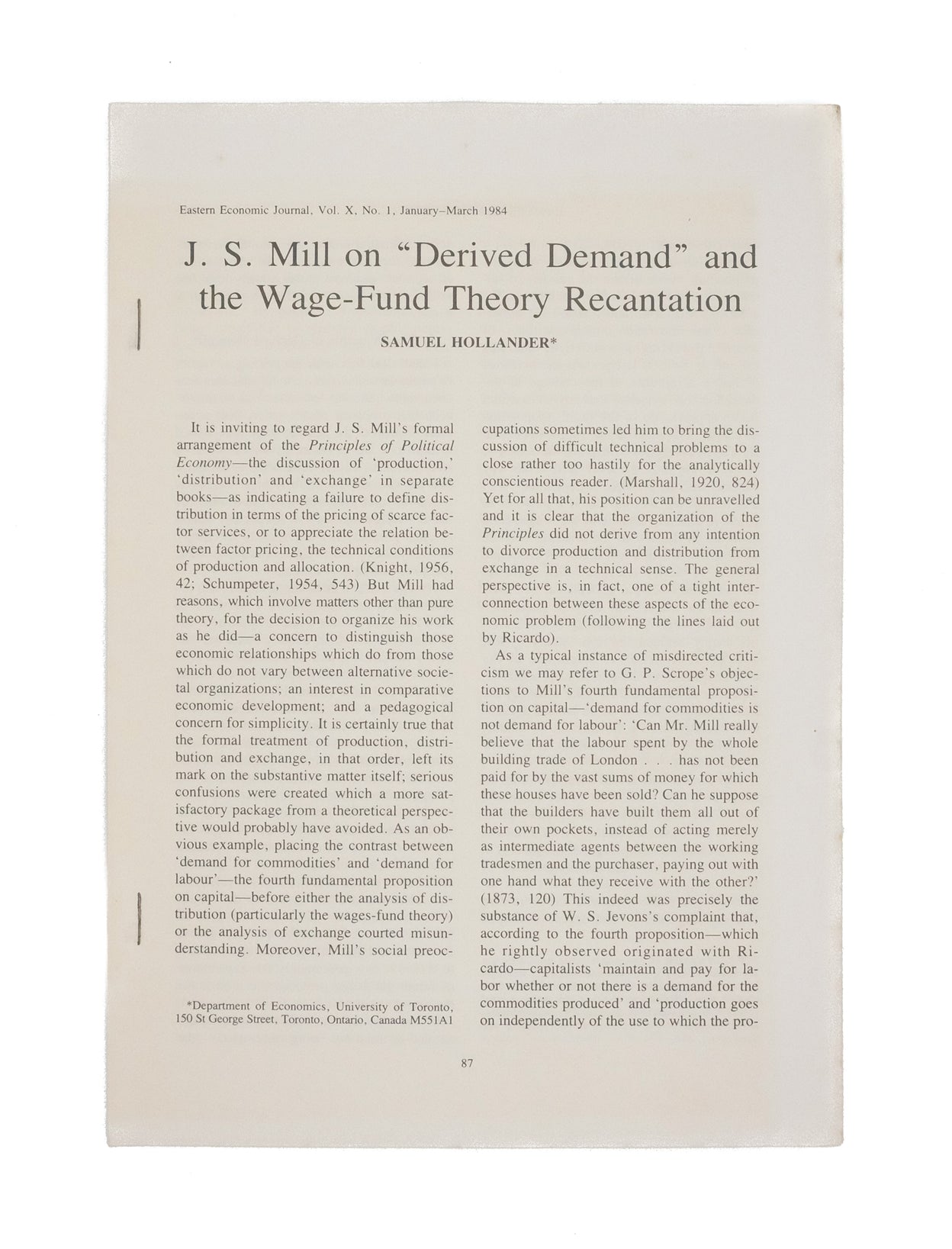 J.S. Mill on 