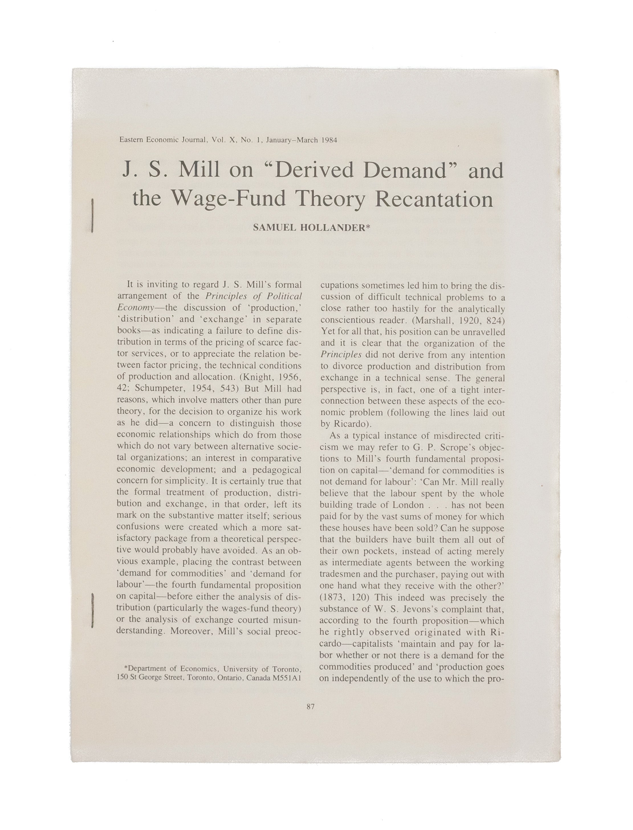 J.S. Mill on 