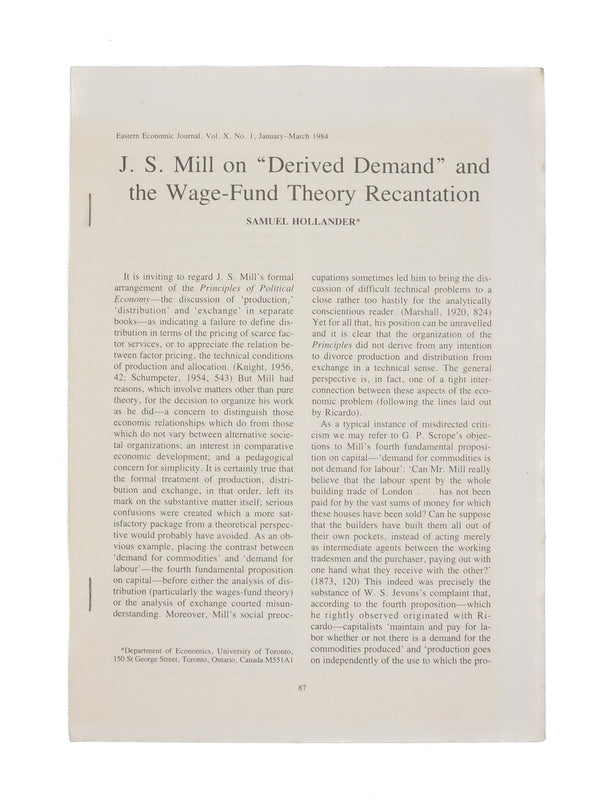 J.S. Mill on 