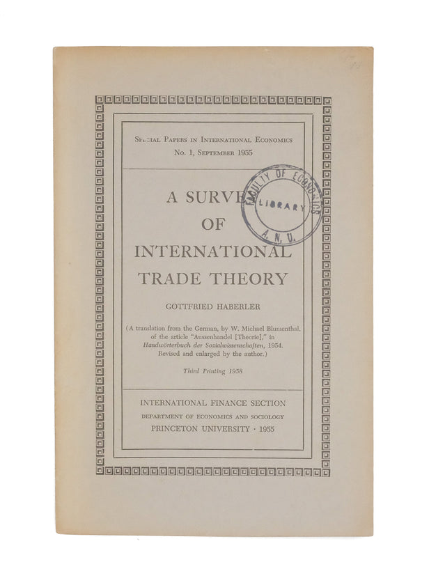 A Survey of International Trade Theory.
