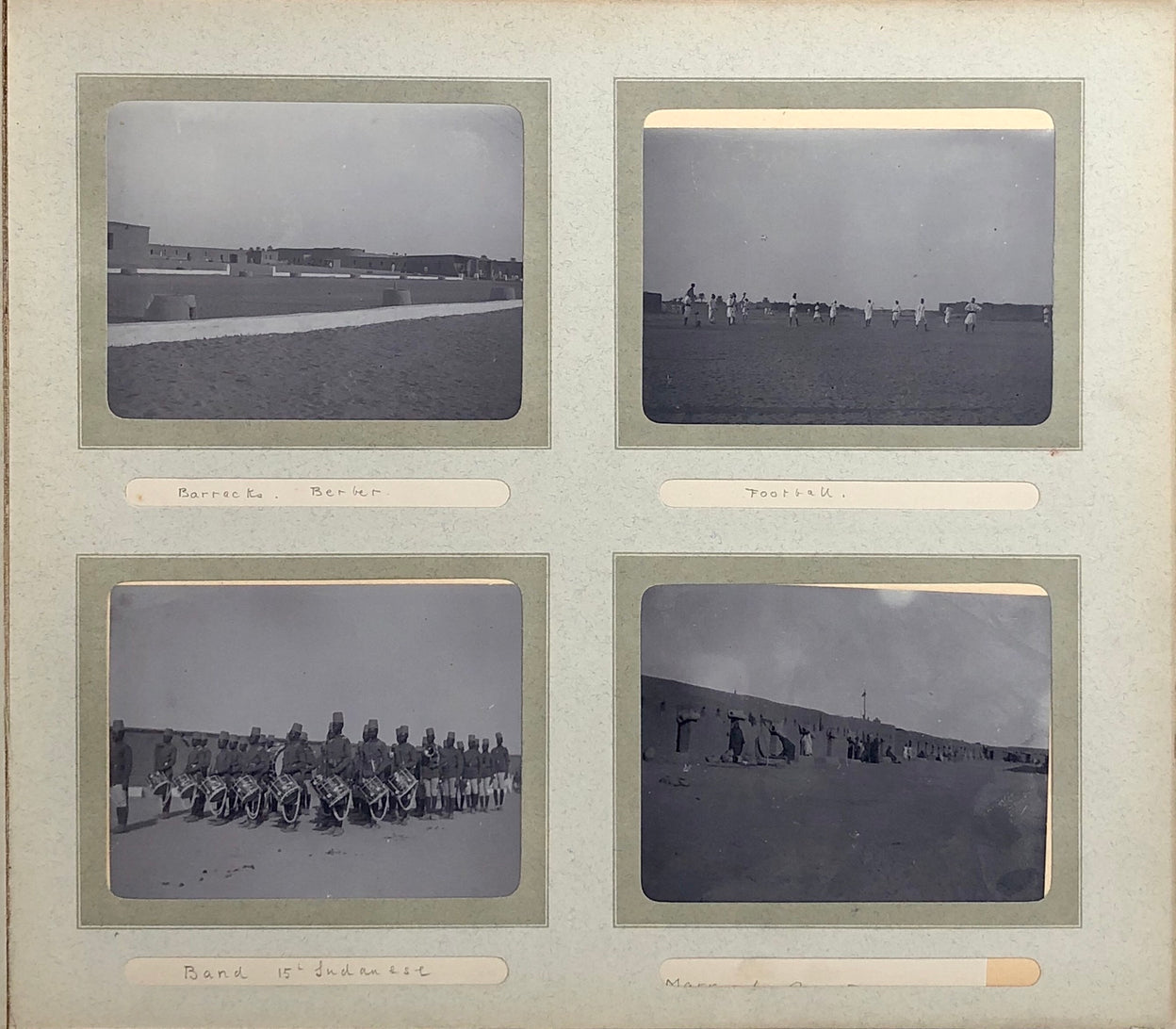 A well captioned snap album depicting troops, camel manoeuvres, inspections connected with the 15th Sudanese regiment.